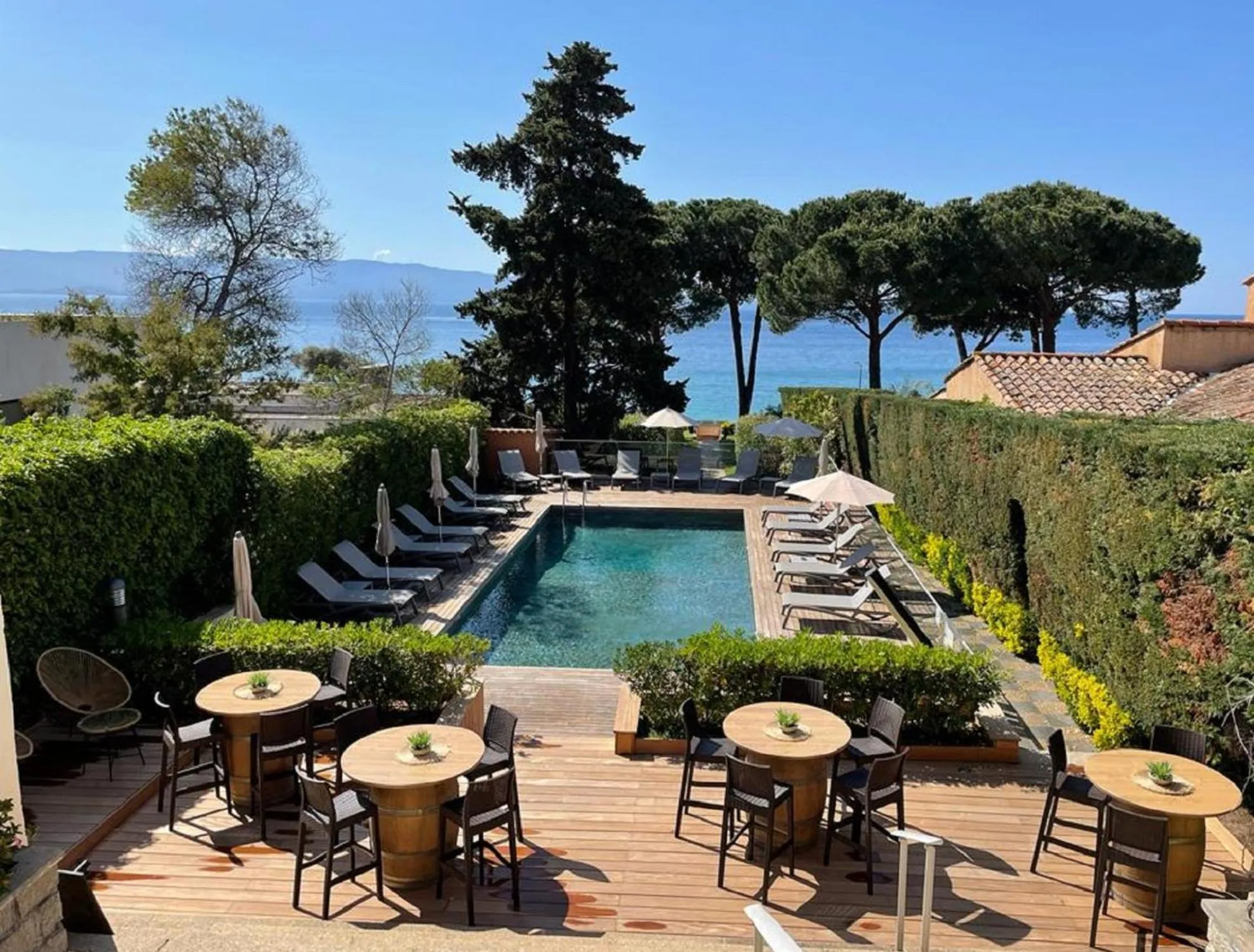 Pool view in Hôtel La Pinède