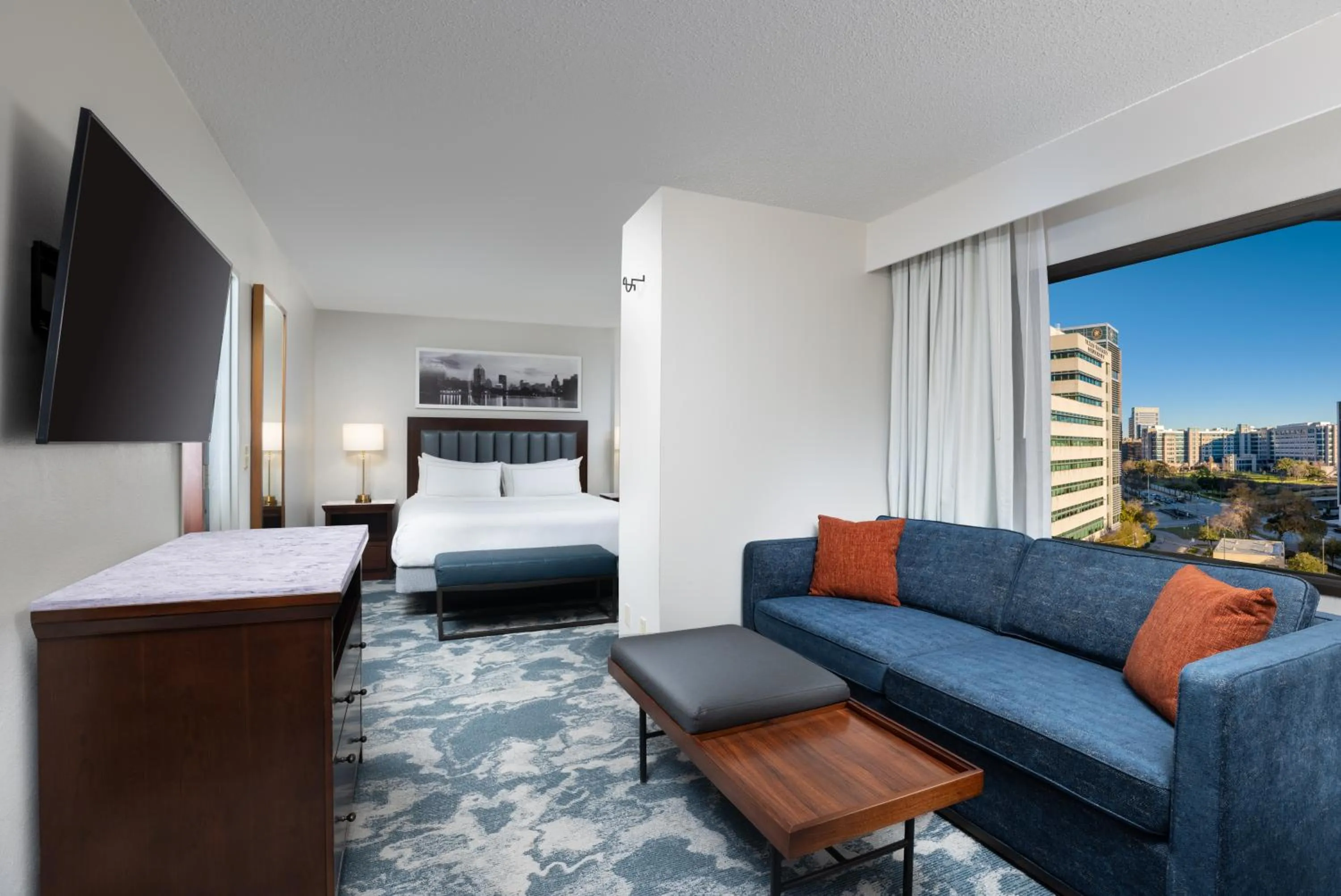 Living room in DoubleTree by Hilton Houston Medical Center Hotel & Suites