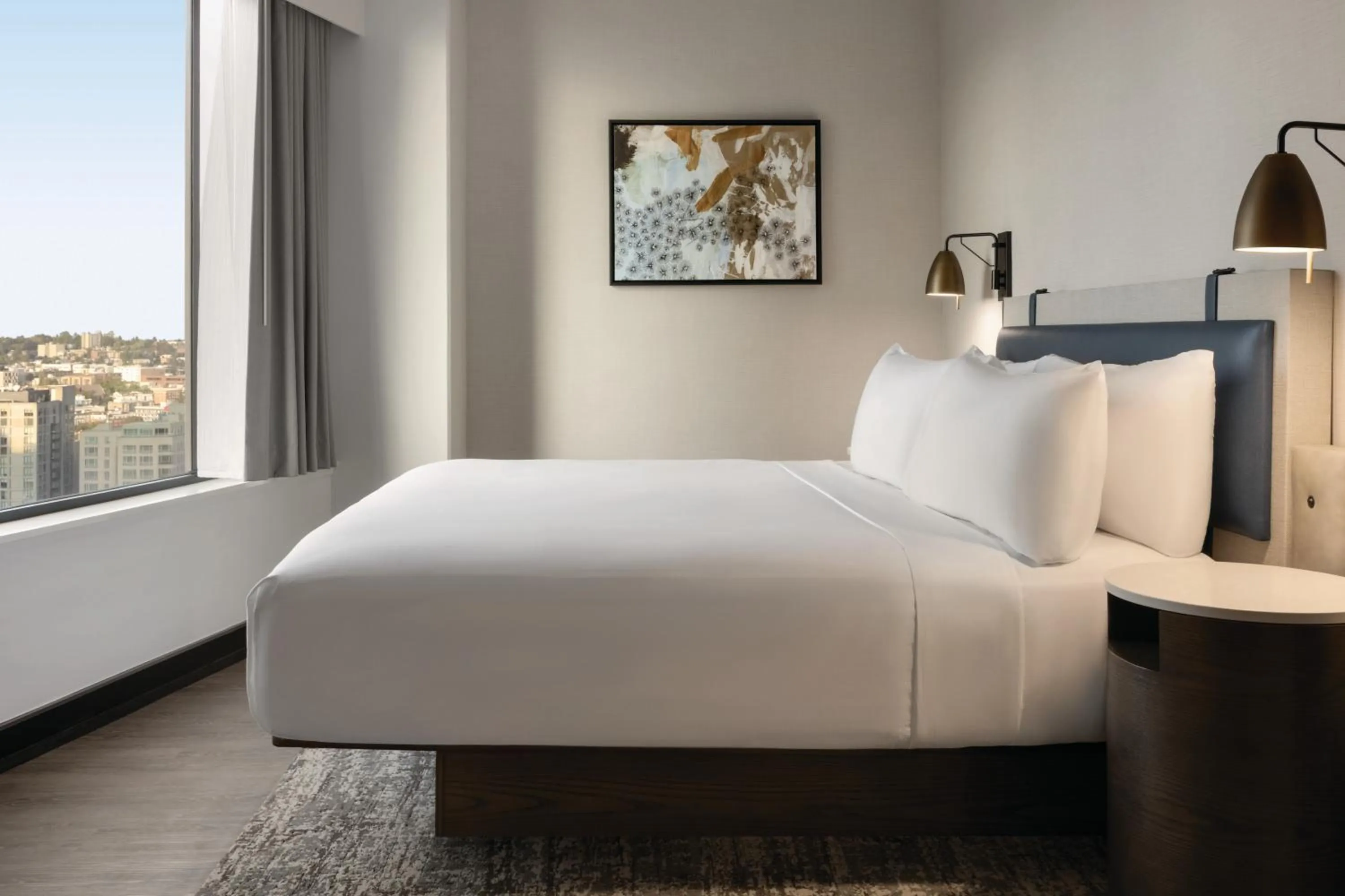 Bedroom, Bed in Crowne Plaza Seattle Newly Renovated with No Resort Fee