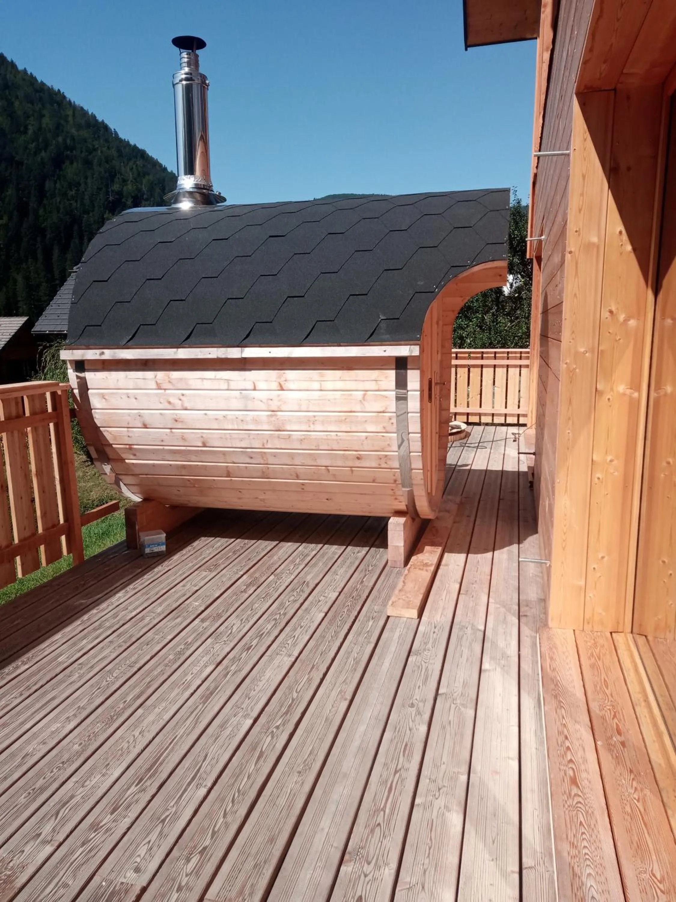 Patio in Le Chalet Du Blanc Spa yoga