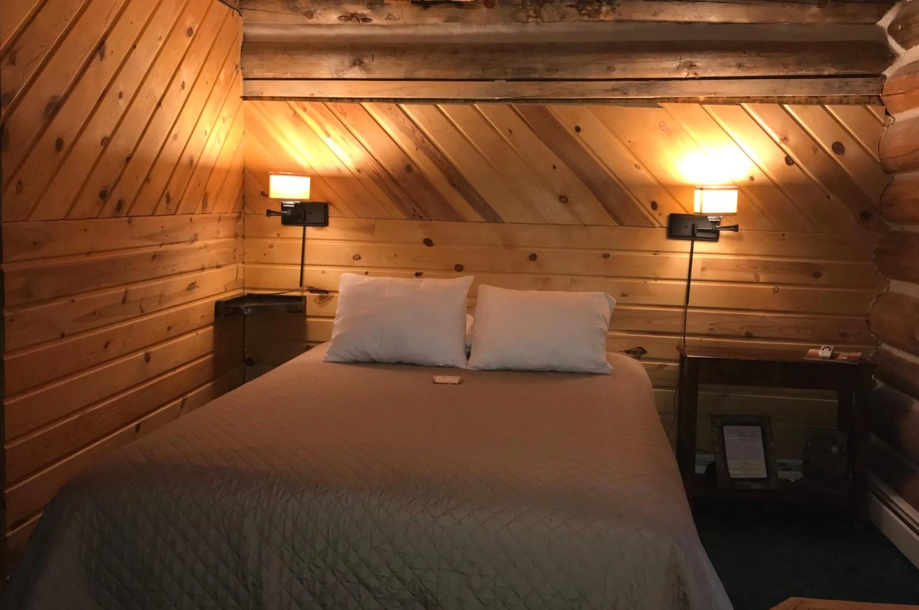 Bed in Judith Mountain Lodge