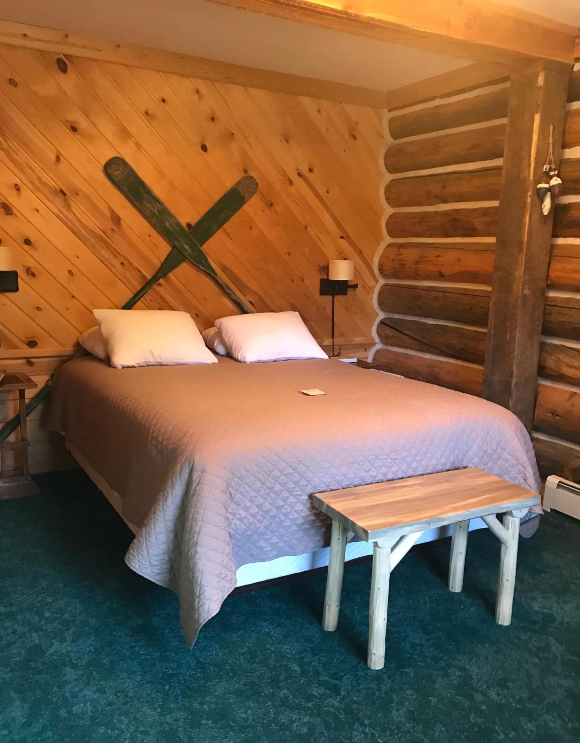 Bed in Judith Mountain Lodge