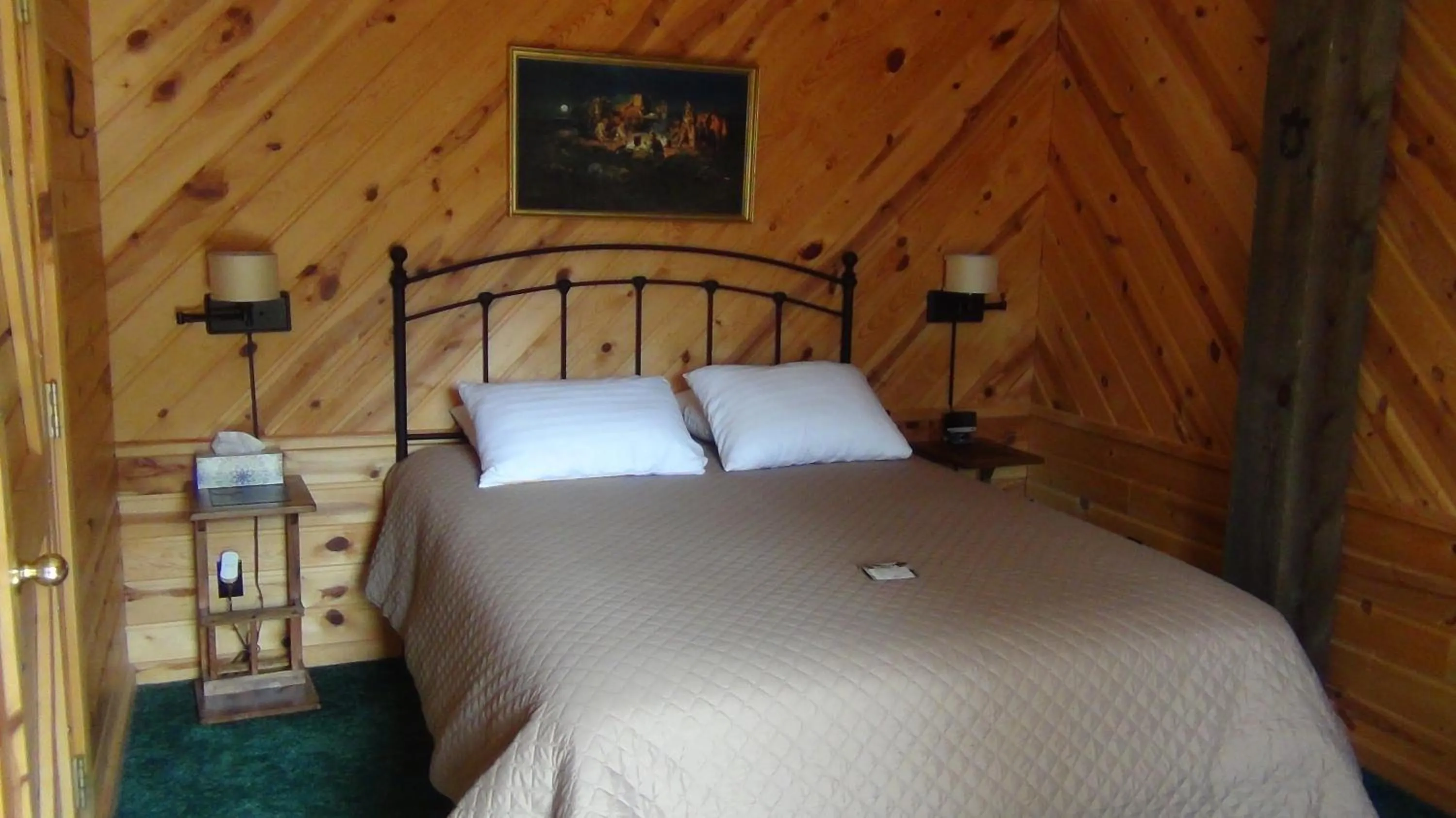 Bed in Judith Mountain Lodge