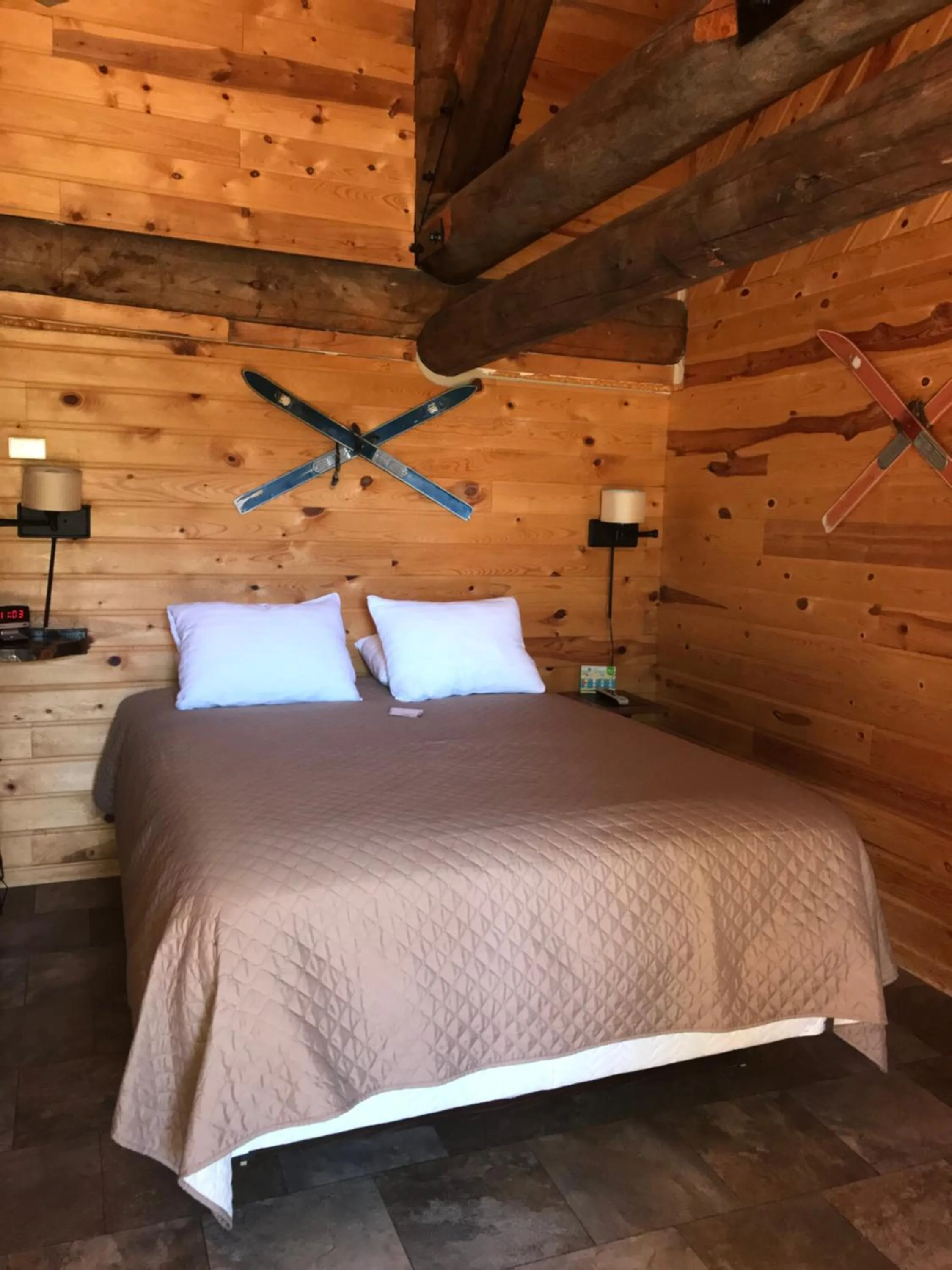 Bed in Judith Mountain Lodge
