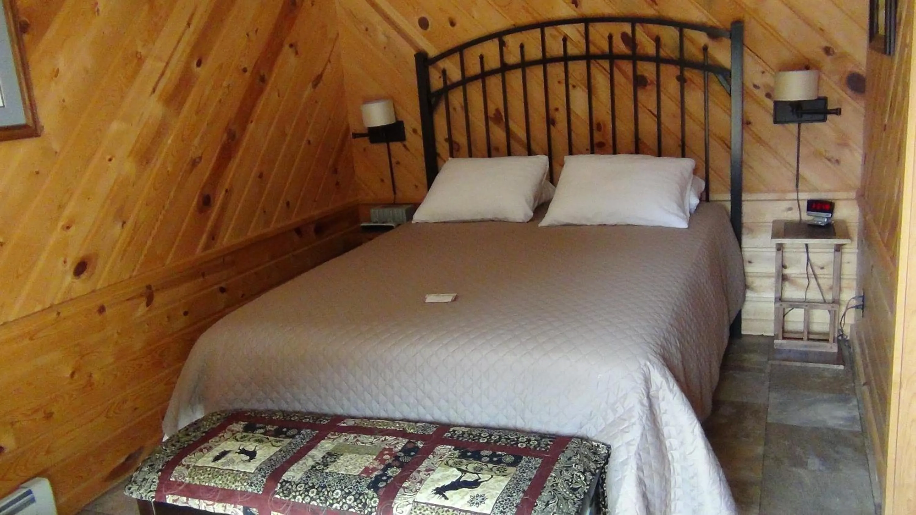 Bed in Judith Mountain Lodge