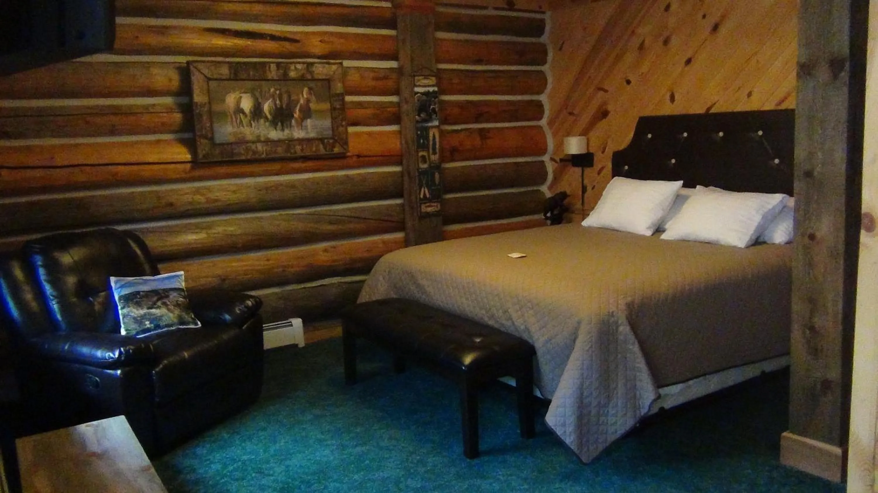Bed in Judith Mountain Lodge