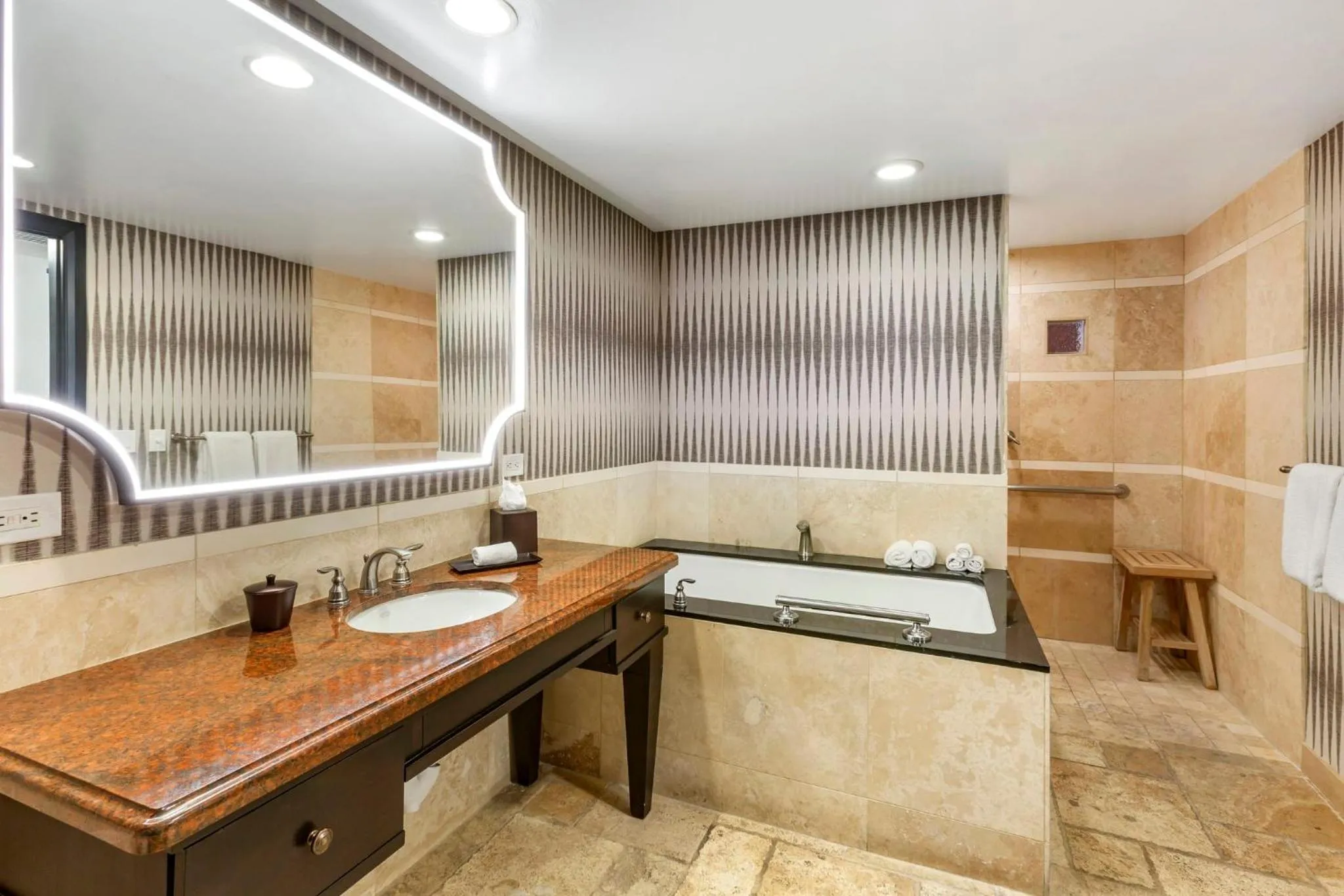 Bathroom, Bed in Omni Scottsdale Resort & Spa at Montelucia