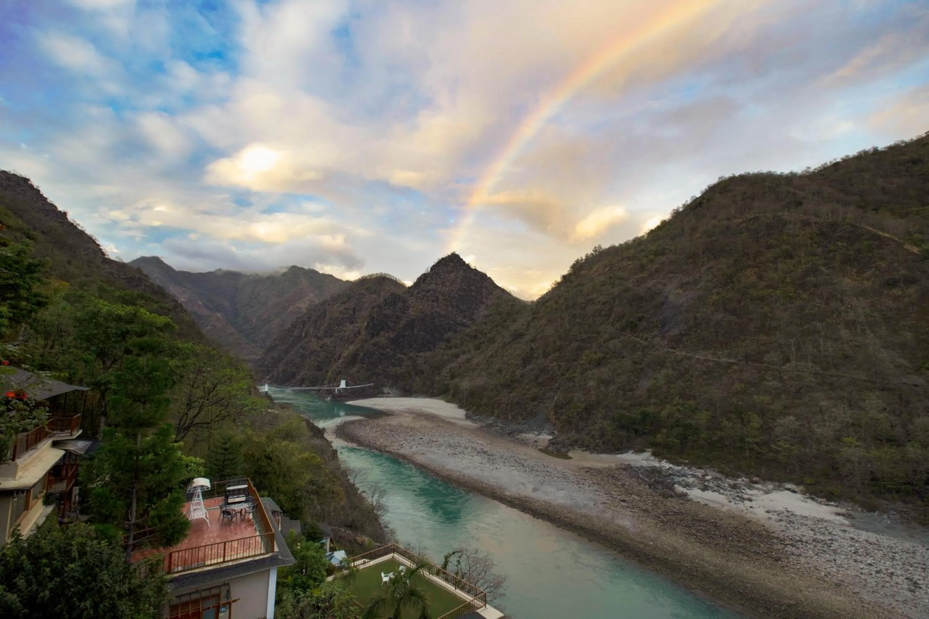 Natural landscape in Raga on the Ganges, Rishikesh