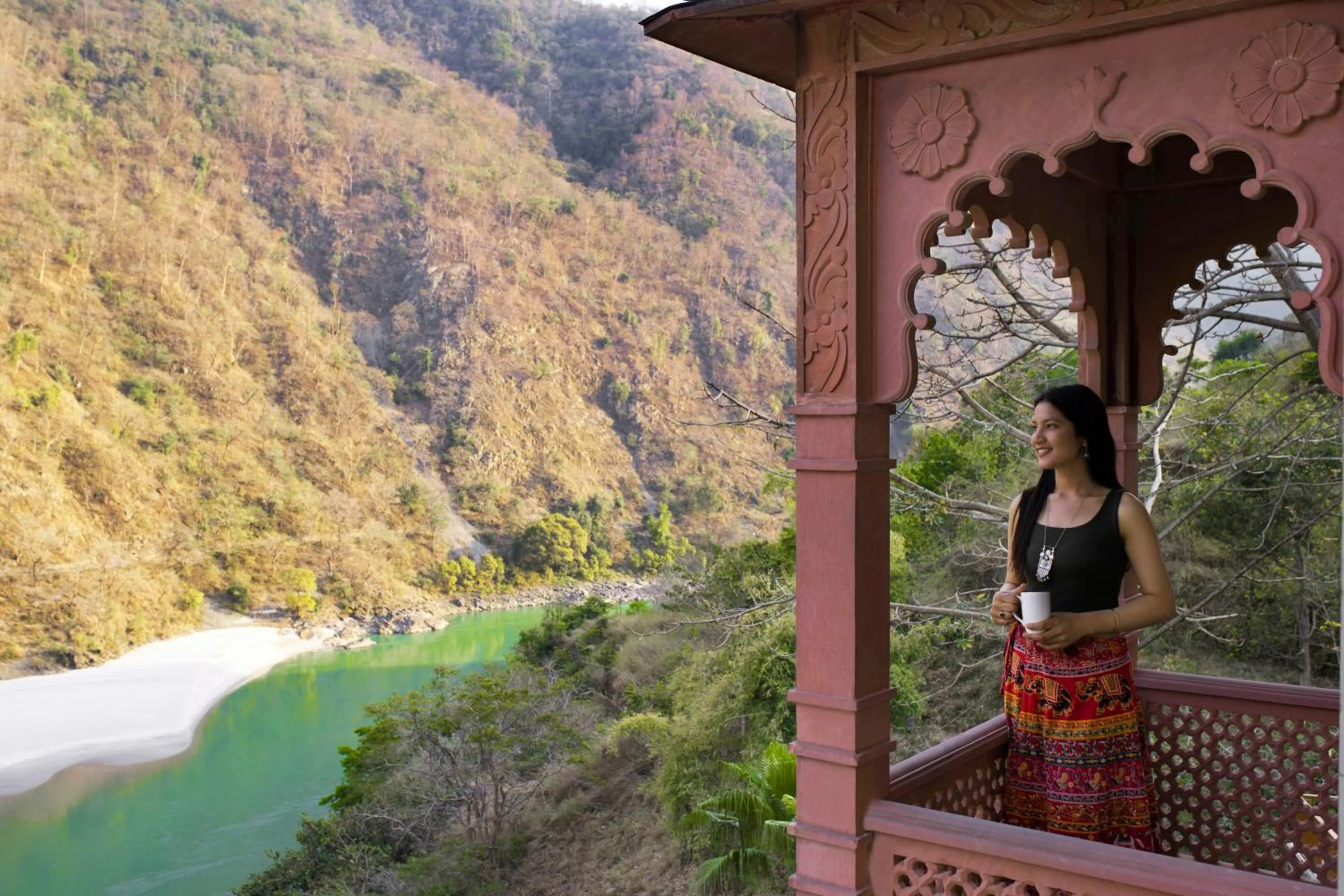Patio in Raga on the Ganges, Rishikesh