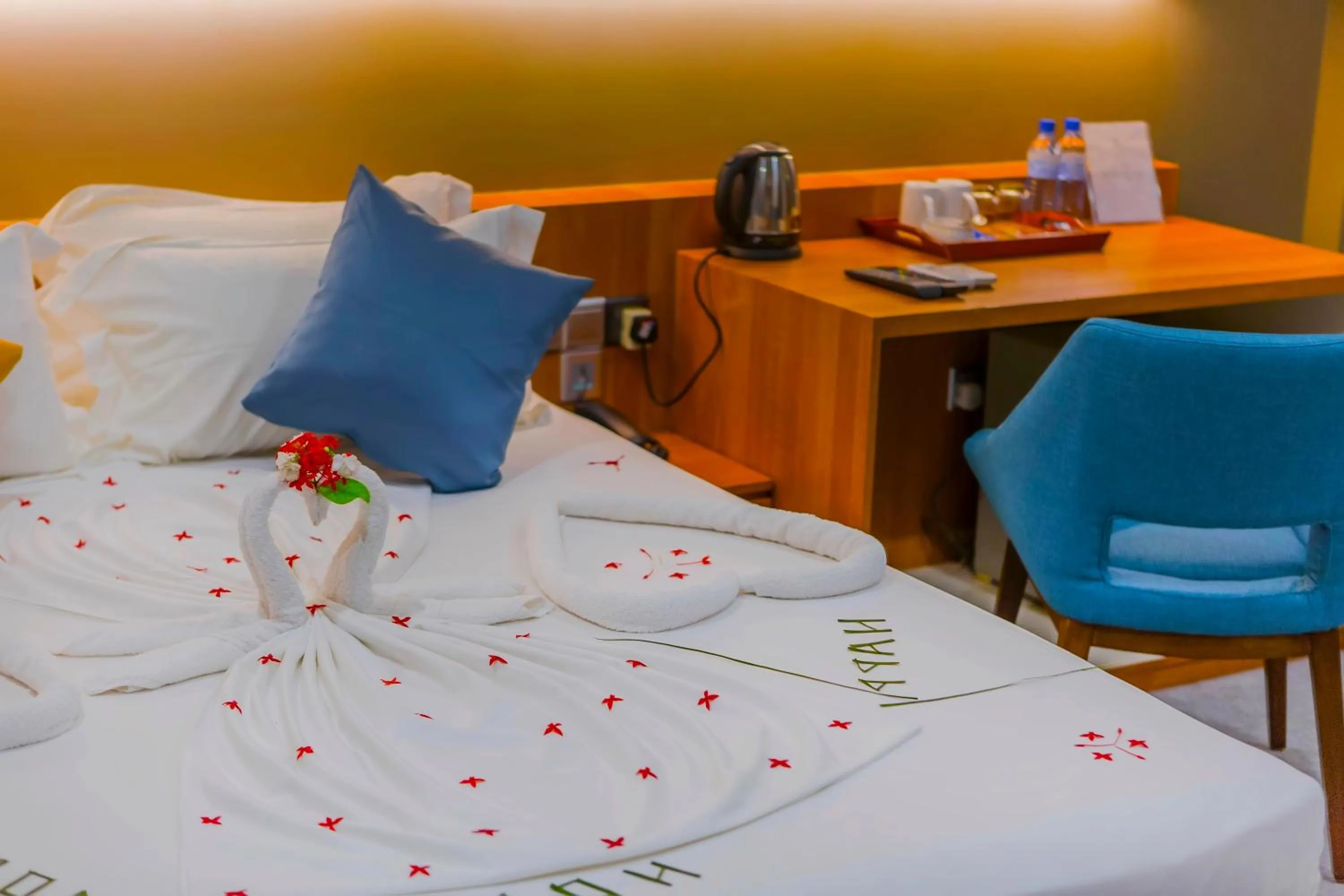 Bed in Kuredhi Beach Inn