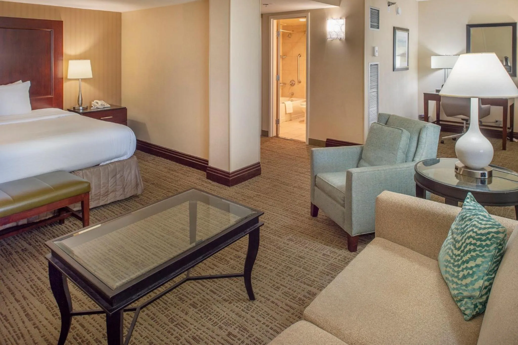 Photo of the whole room, Bed in Crowne Plaza Hotel St. Louis Airport by IHG