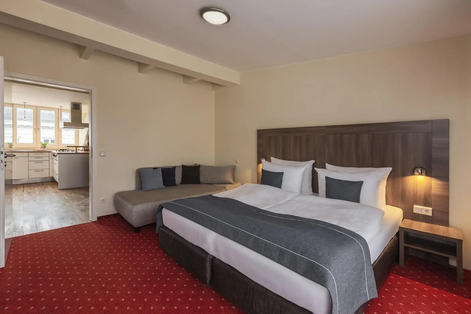 Photo of the whole room, Bed in acora City Apart Living the City