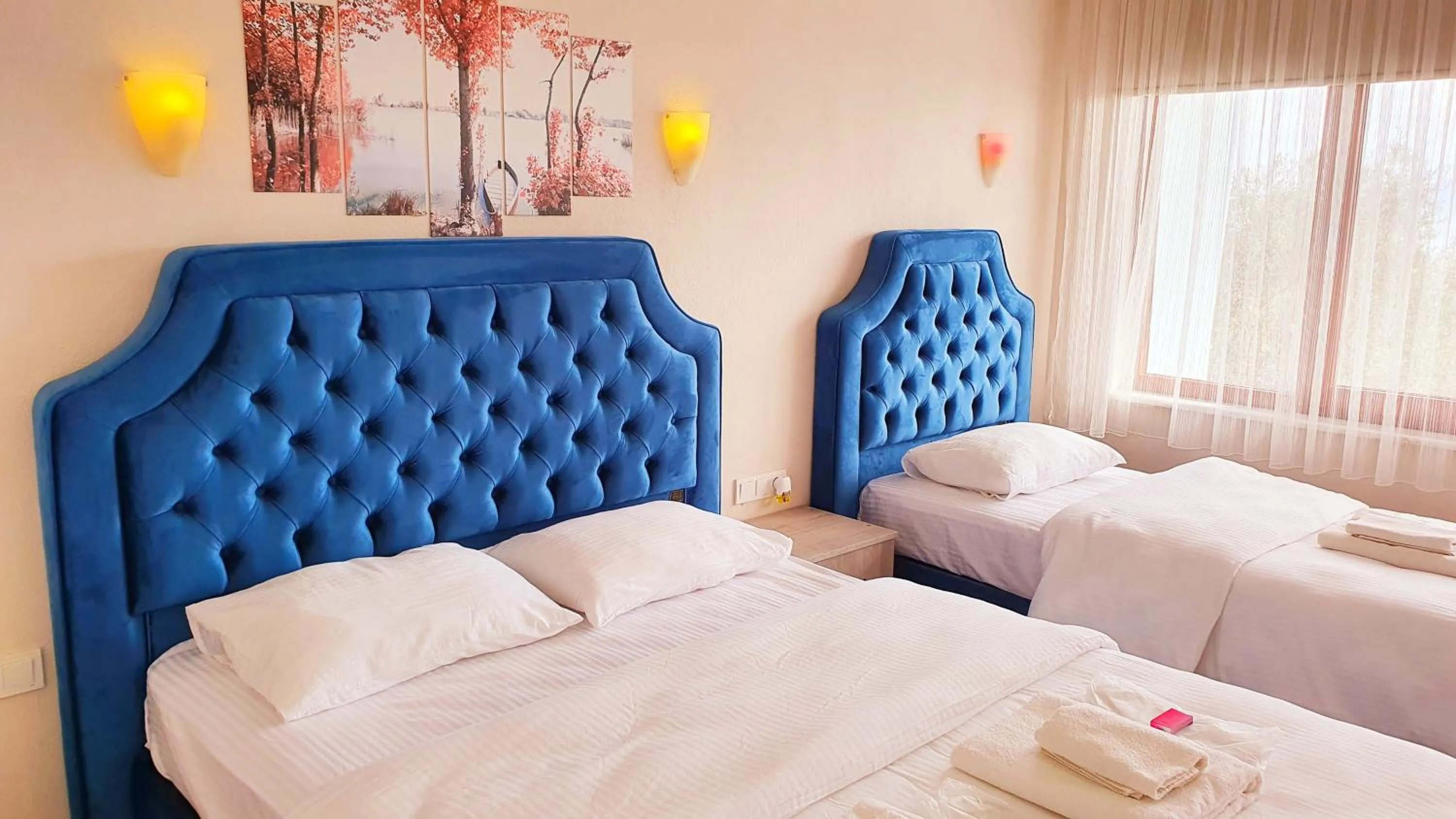 Bed in Assos Nazan Motel Restoran Beach