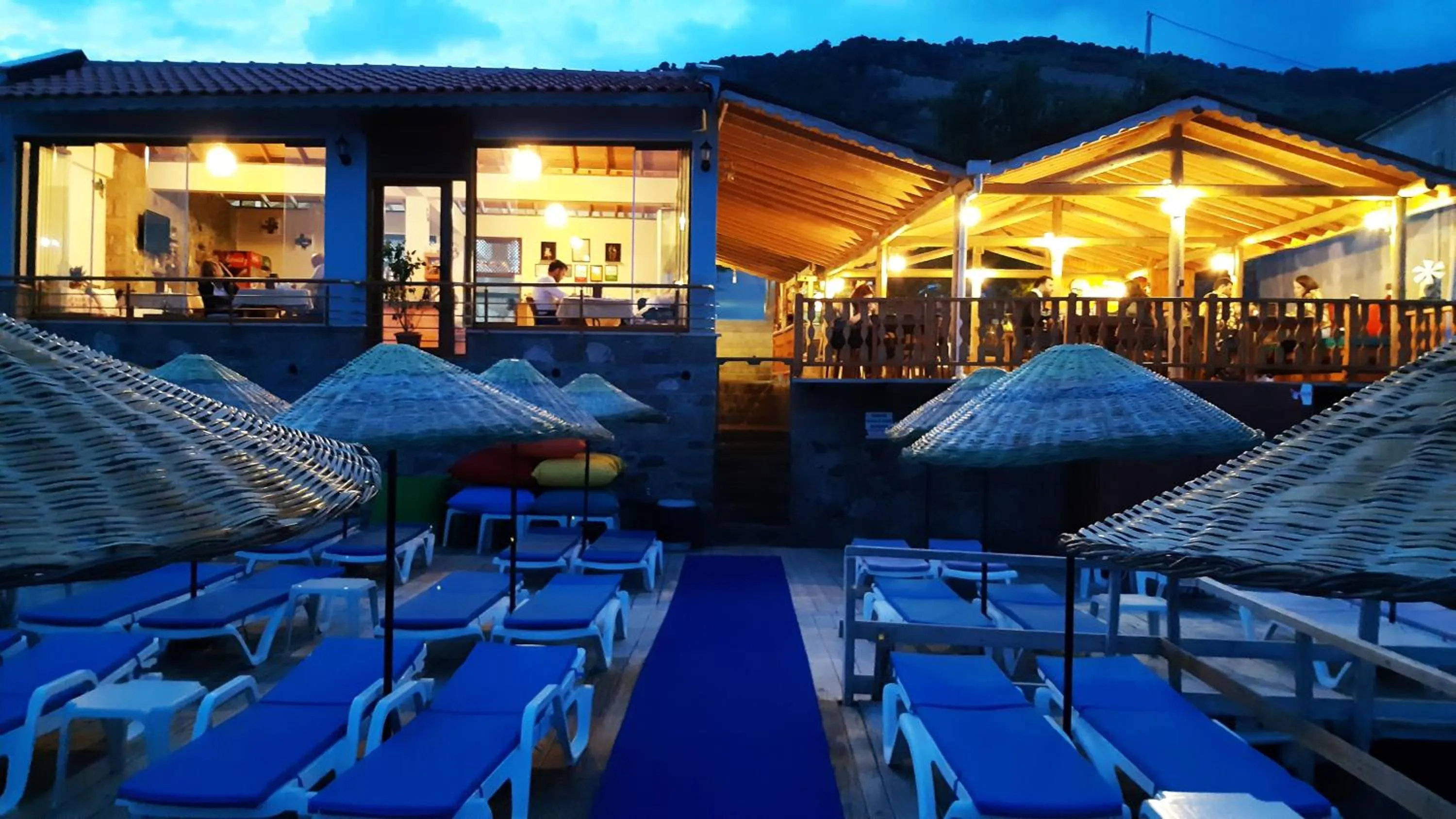 Sunset in Assos Nazan Motel Restoran Beach