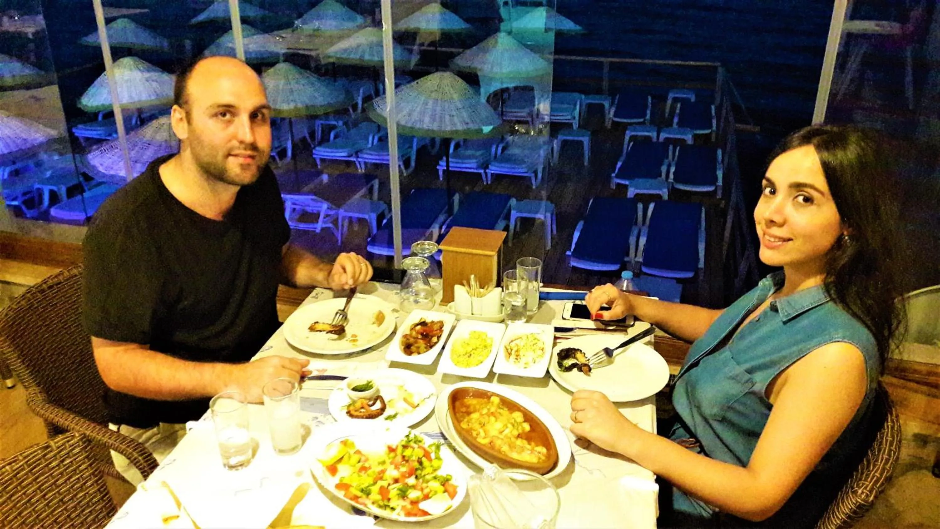 Dinner in Assos Nazan Motel Restoran Beach