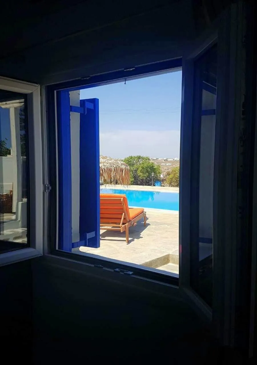 Pool view in Nikos Rooms