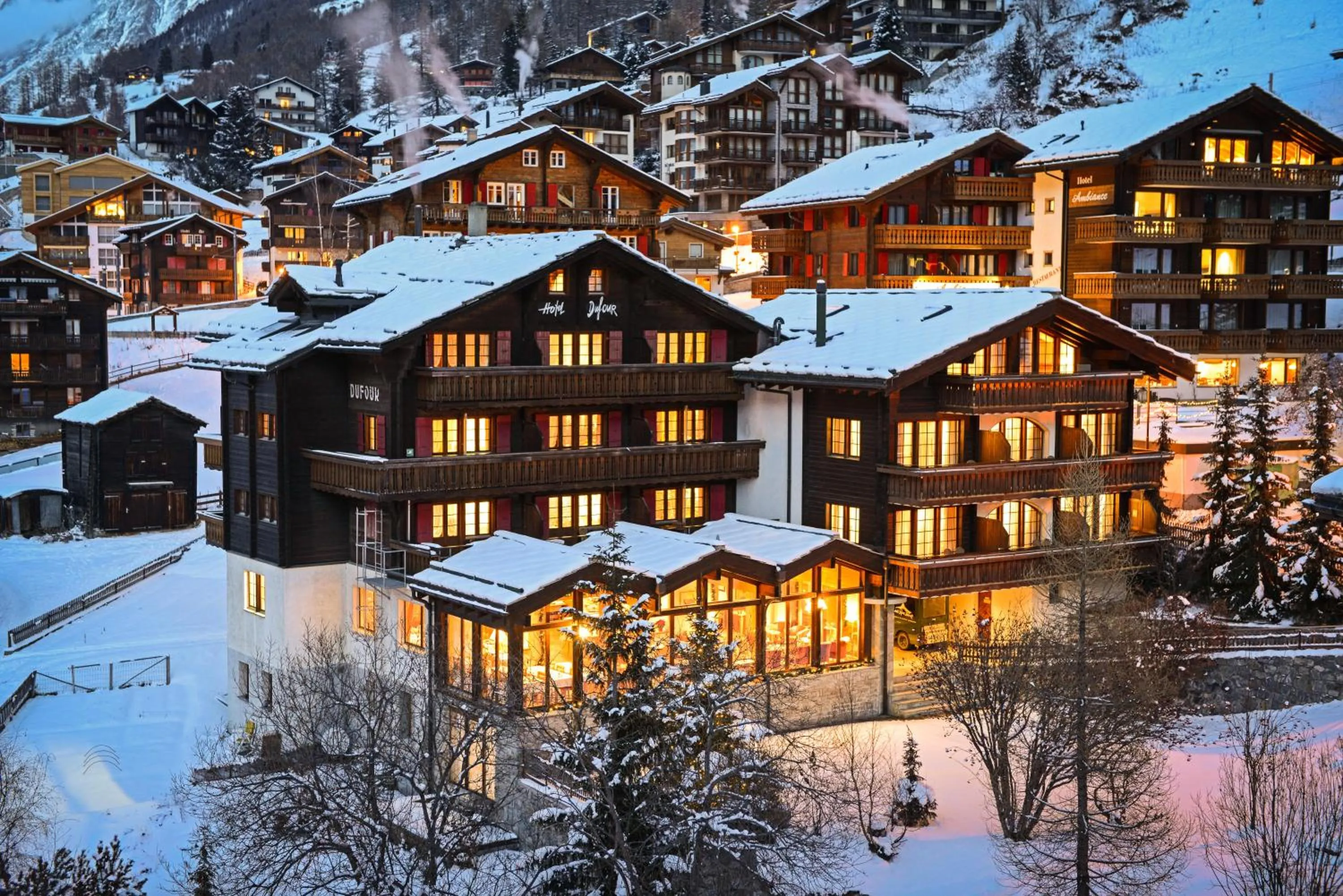 Bird's eye view, Winter in Hotel Dufour Alpin Superior - Adults only