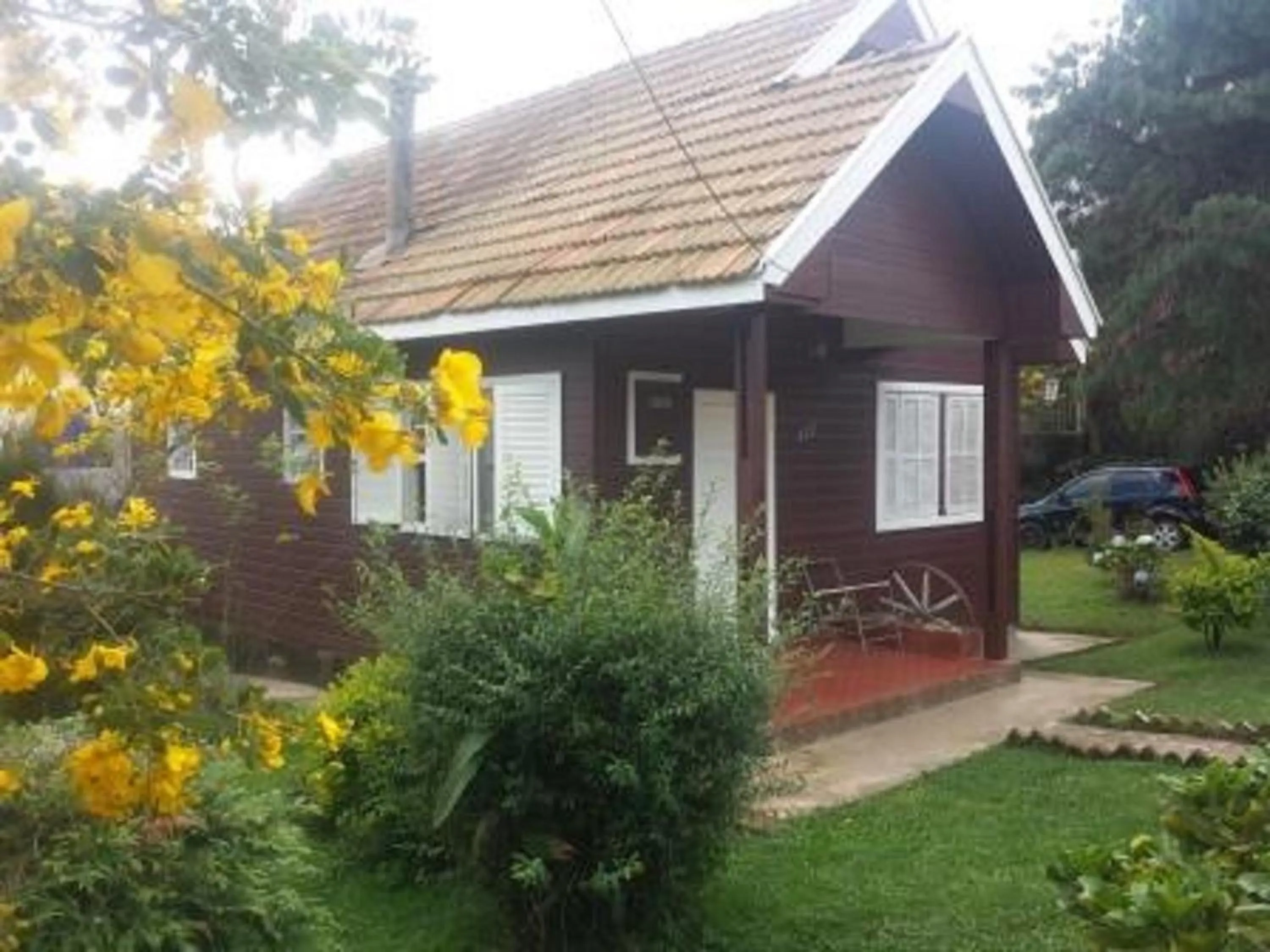 Property building in Chale de Madeira - Lareira e Fogueira---lindo gramado com mesa para café da manhã, churrasqueira e fogueira