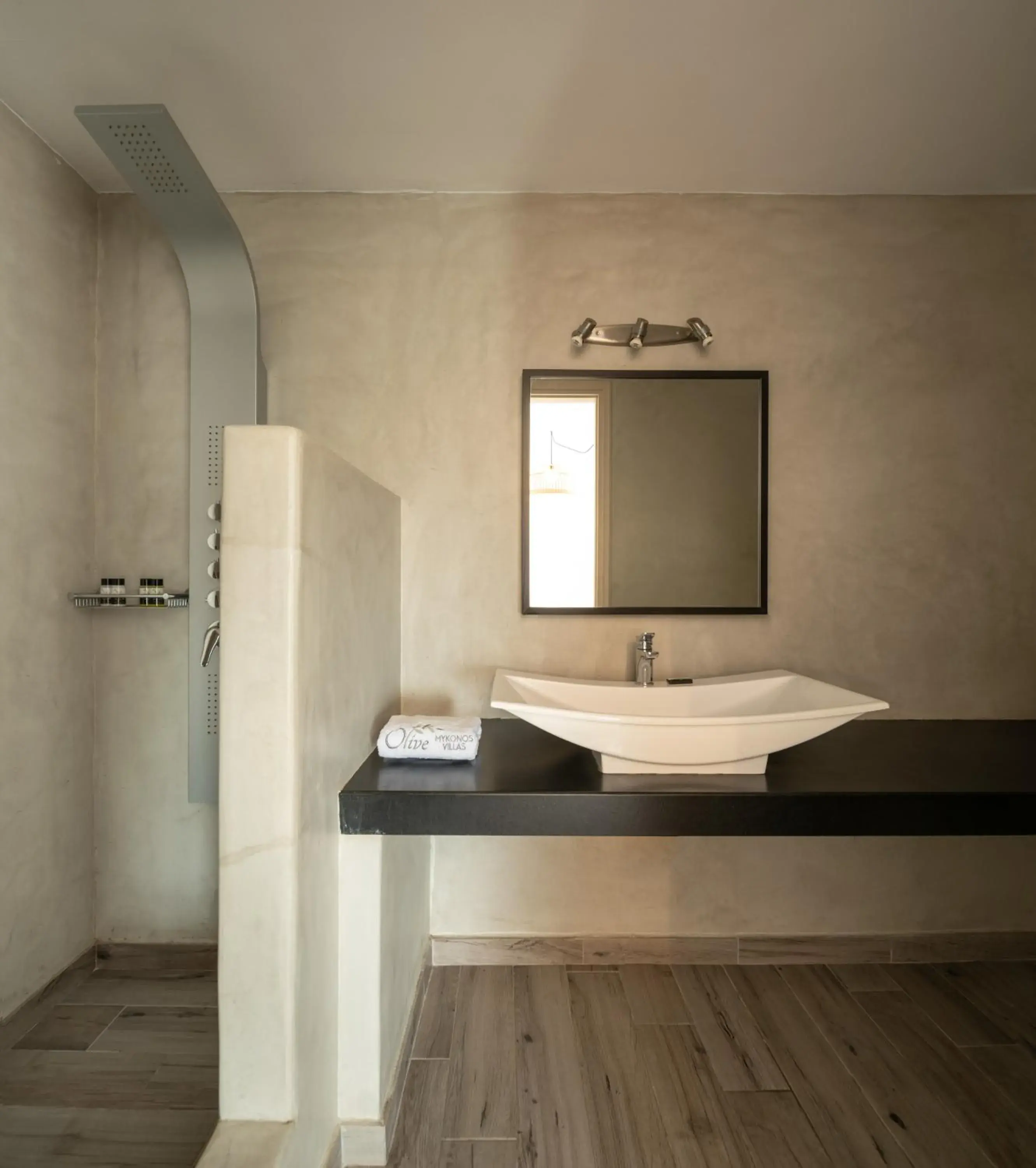 Shower in Olive Mykonos Villas Shower in Olive Mykonos Villas