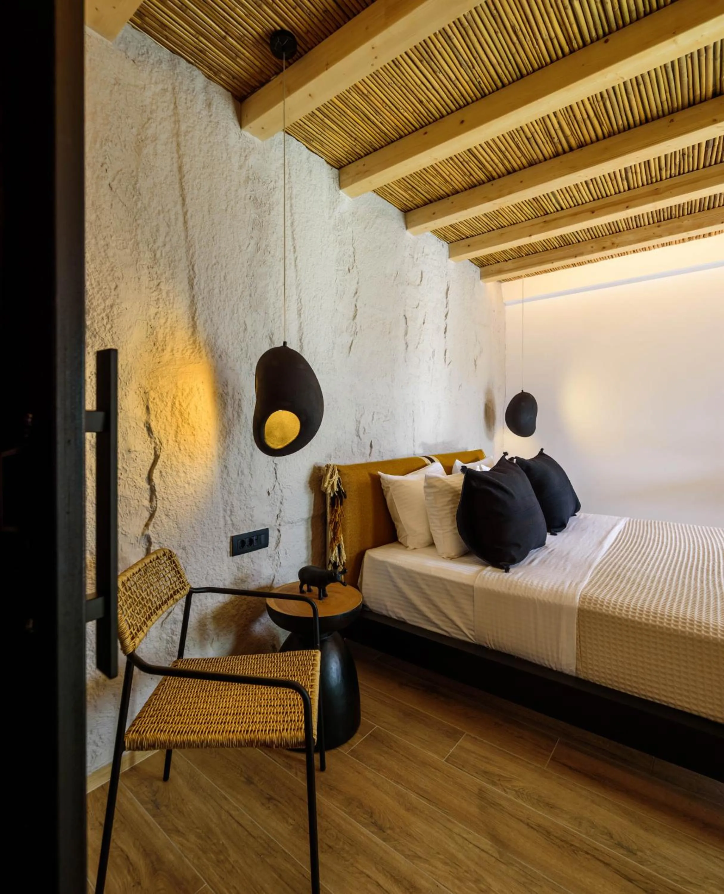 Bed in Olive Mykonos Villas