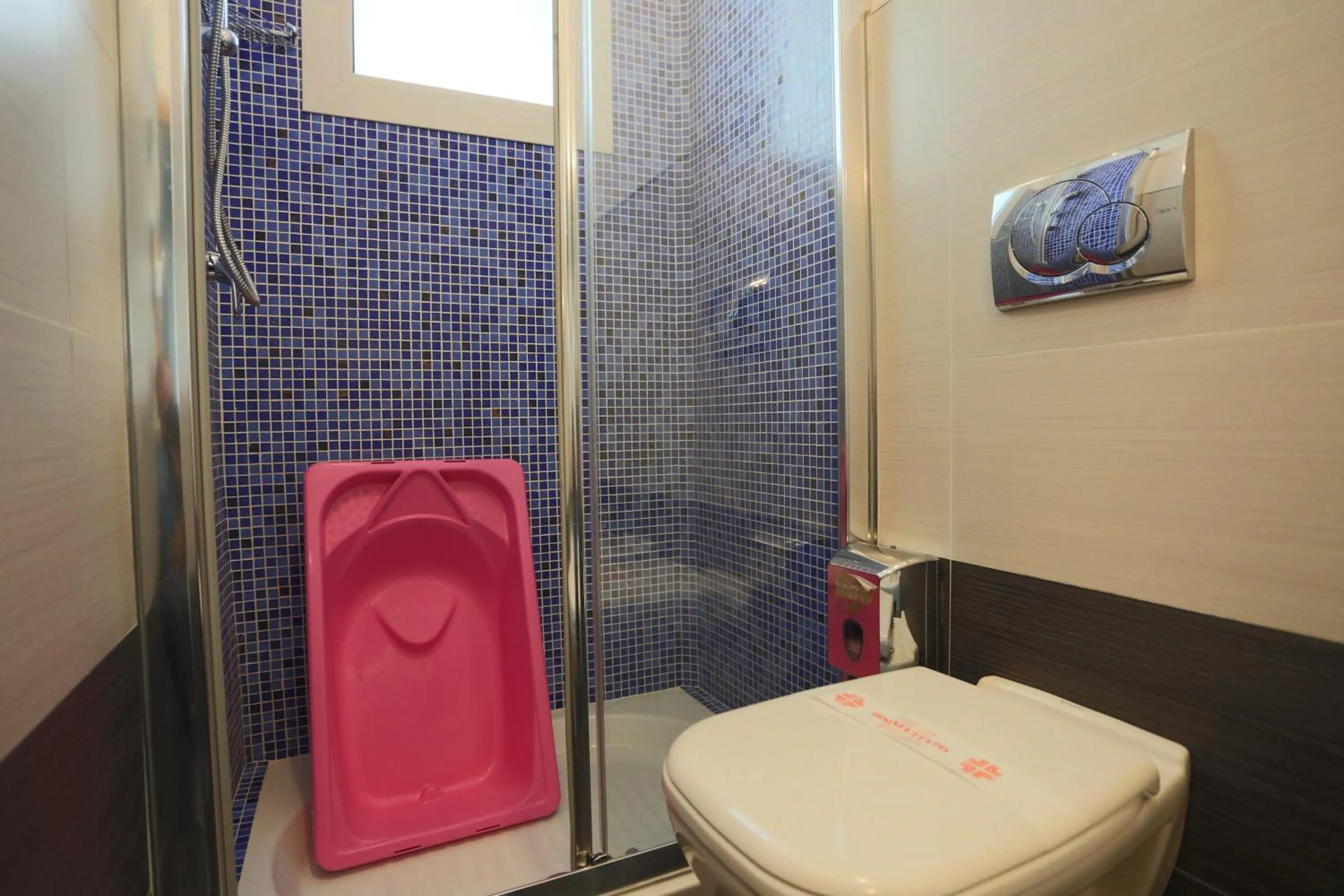 Toilet in Hotel Caribia Pinarella