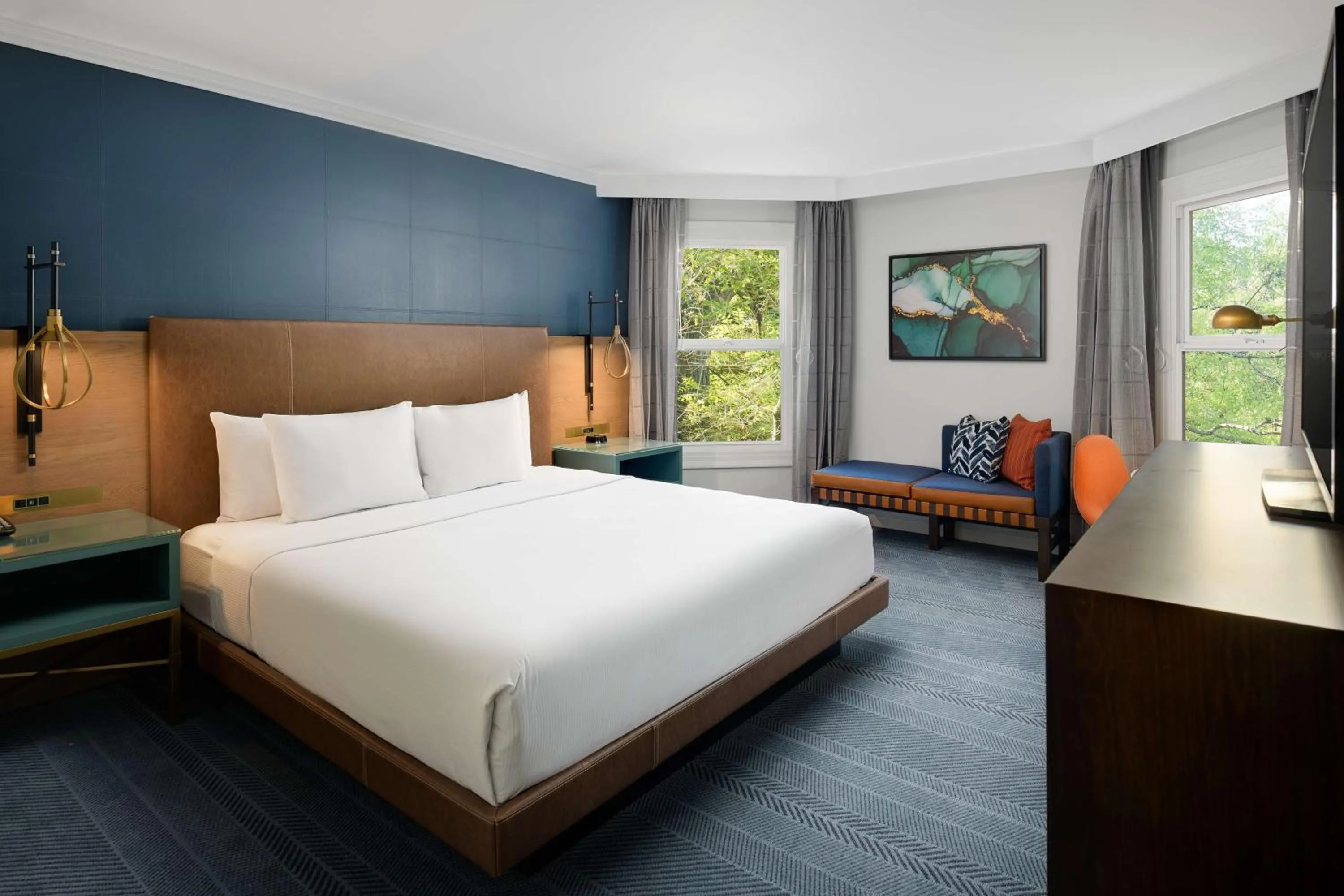 Bed in Hayes Mansion San Jose, Curio Collection by Hilton