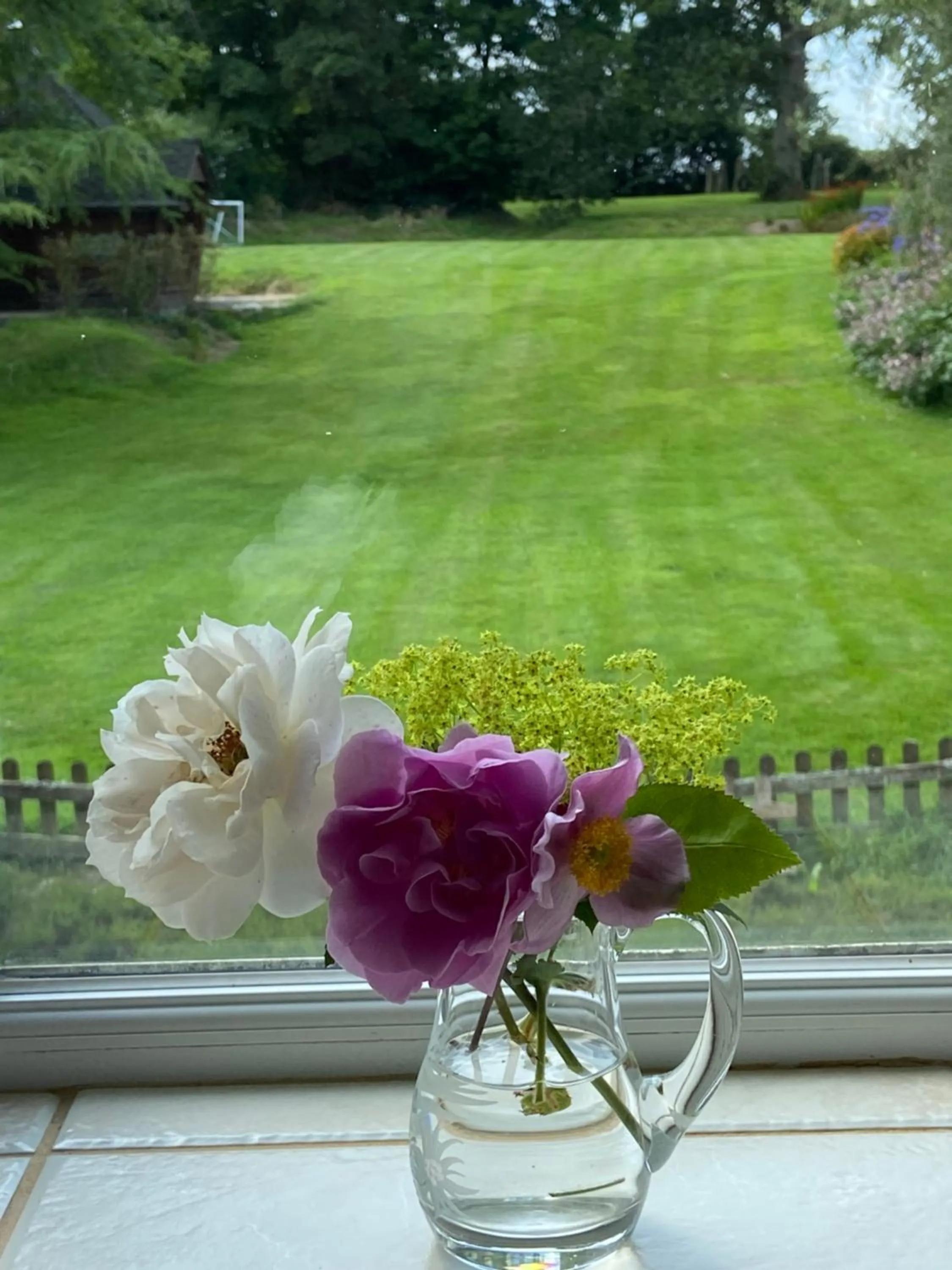 Garden view in Lovaton Farmhouse