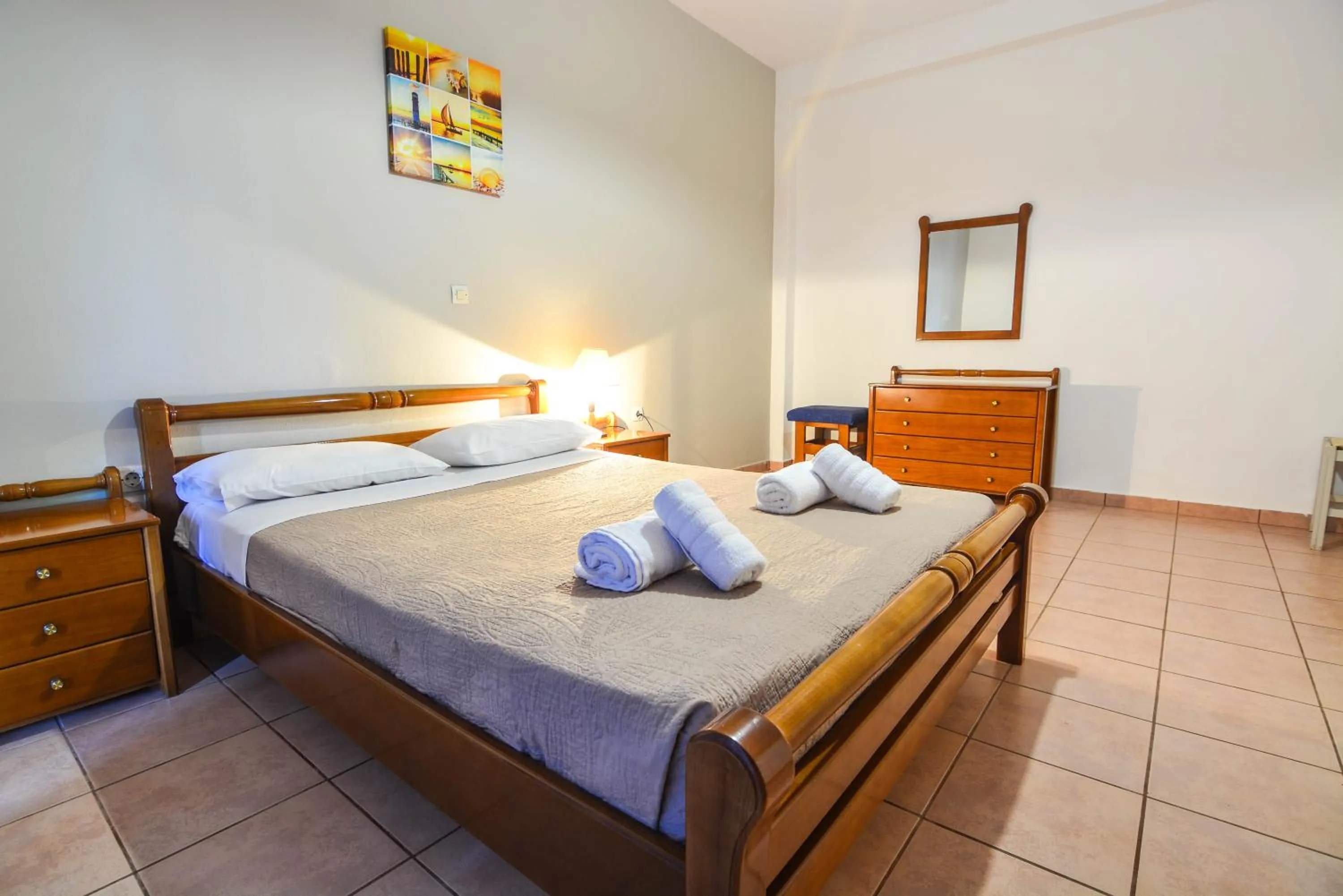 Bed in Epavlis Apartments