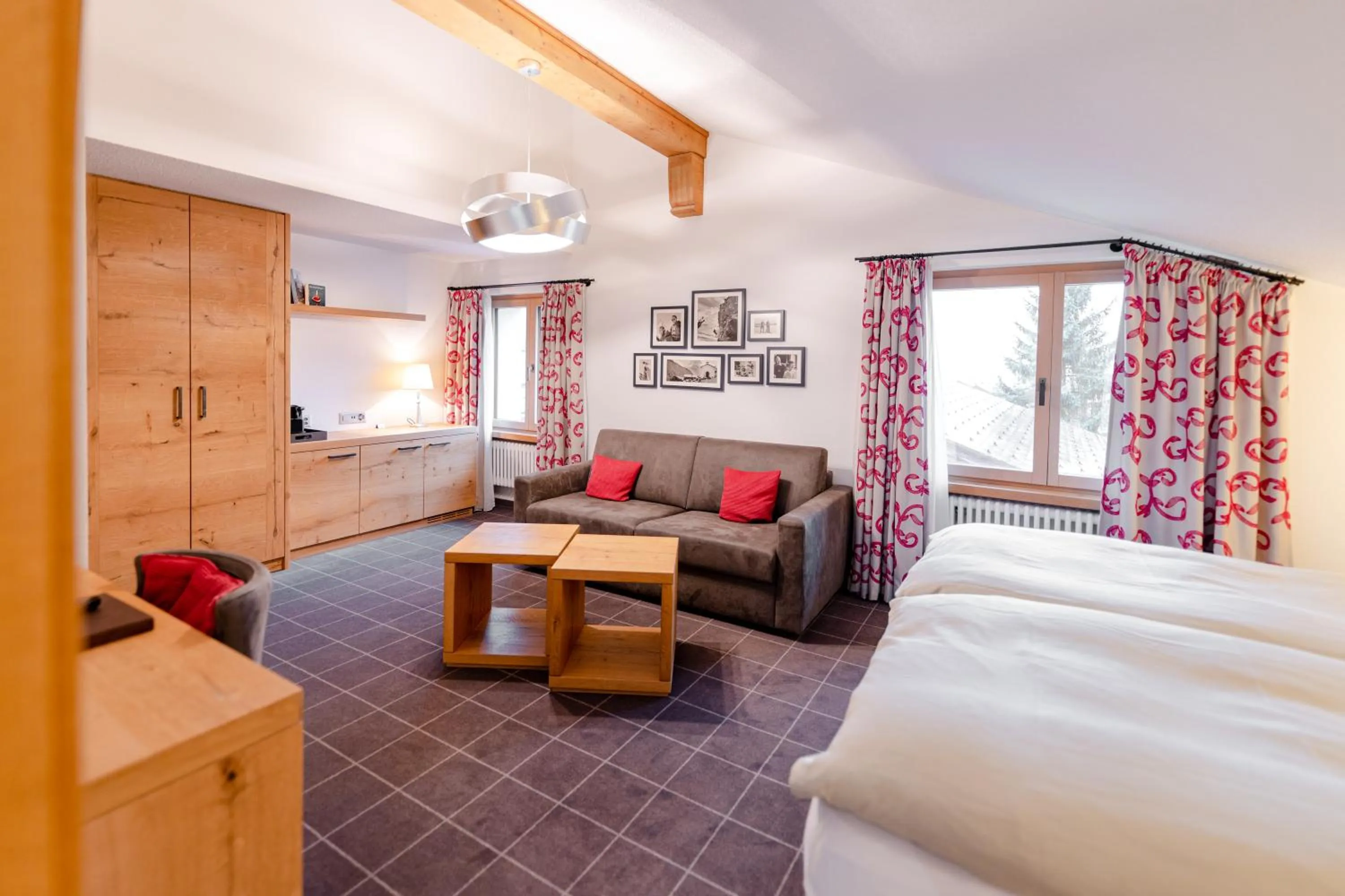 Living room, Bed in Chesa Valese by Sisters Zermatt