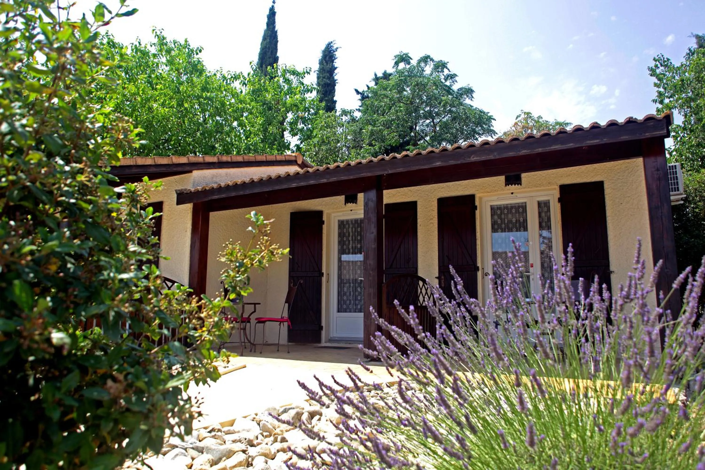 Patio in Logis Hotel Le Vieux Moulin