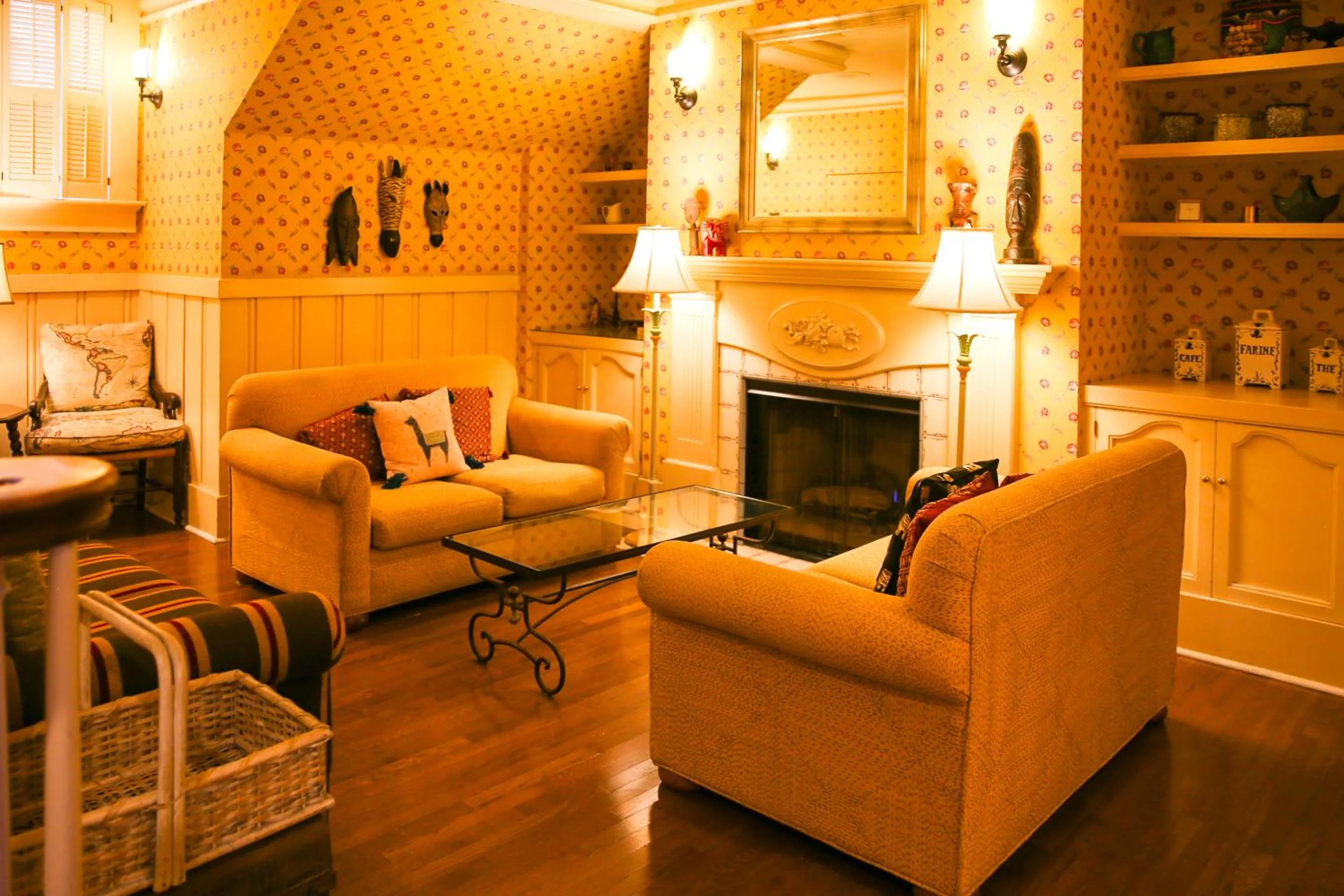 Seating area in Petite Auberge