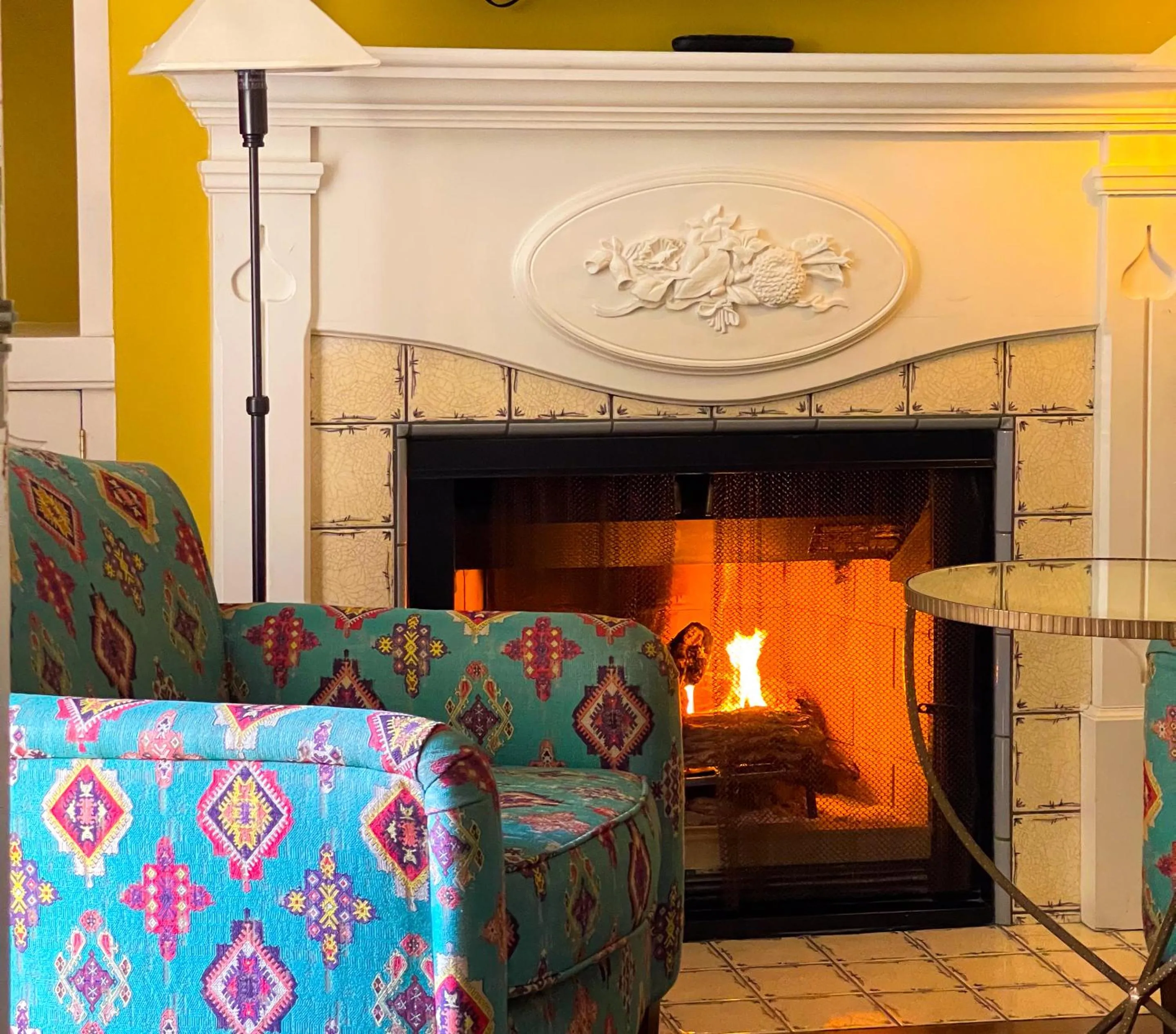 fireplace in Petite Auberge