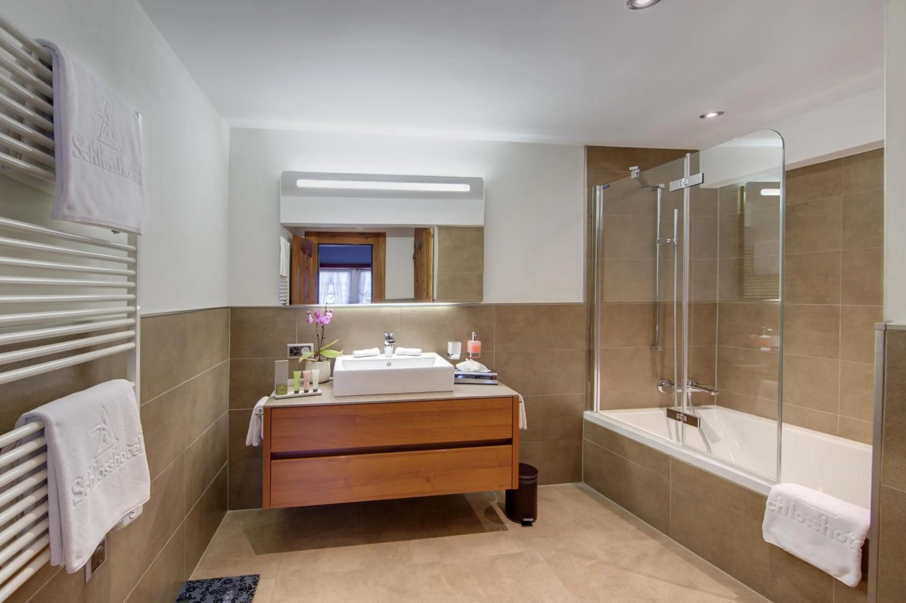 Bathroom in SchlossHotel Zermatt Active & CBD Spa Hotel