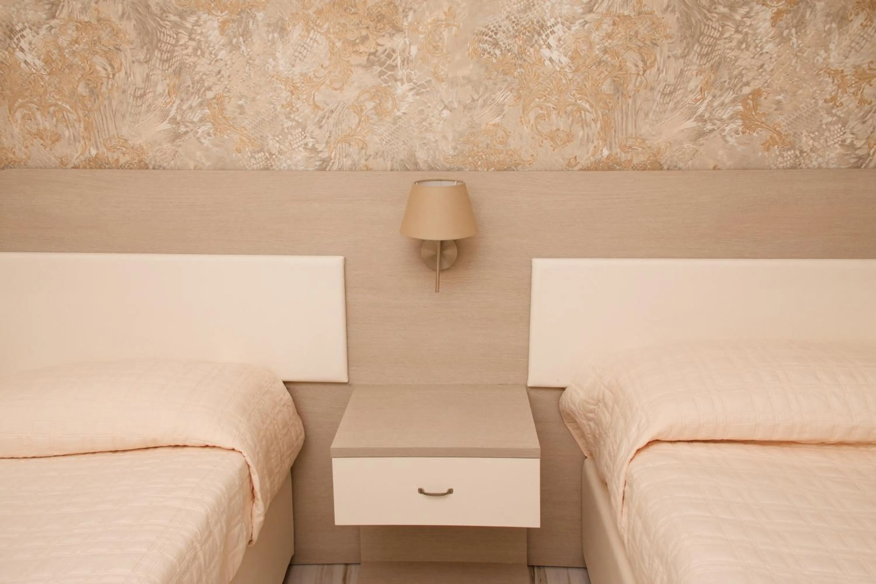 Decorative detail, Bed in Rome Airport Inn