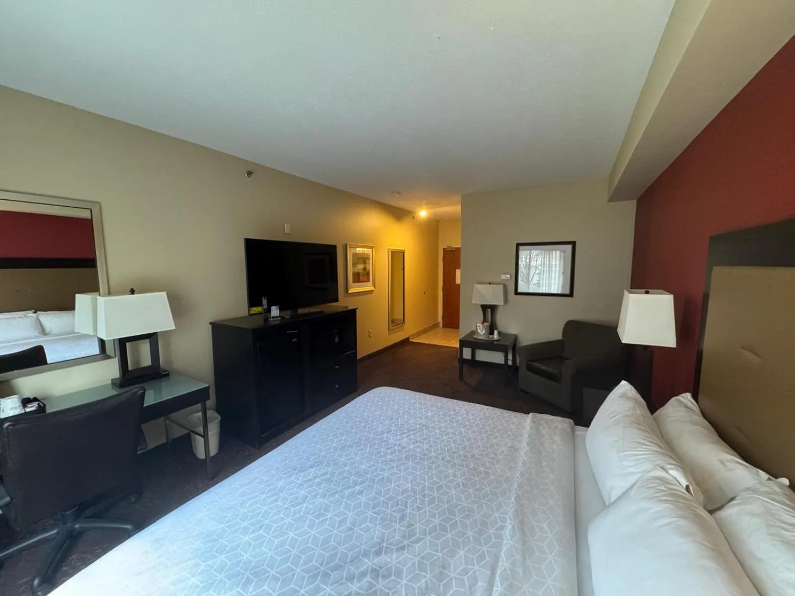 Bed in Wyndham Garden Anchorage Airport