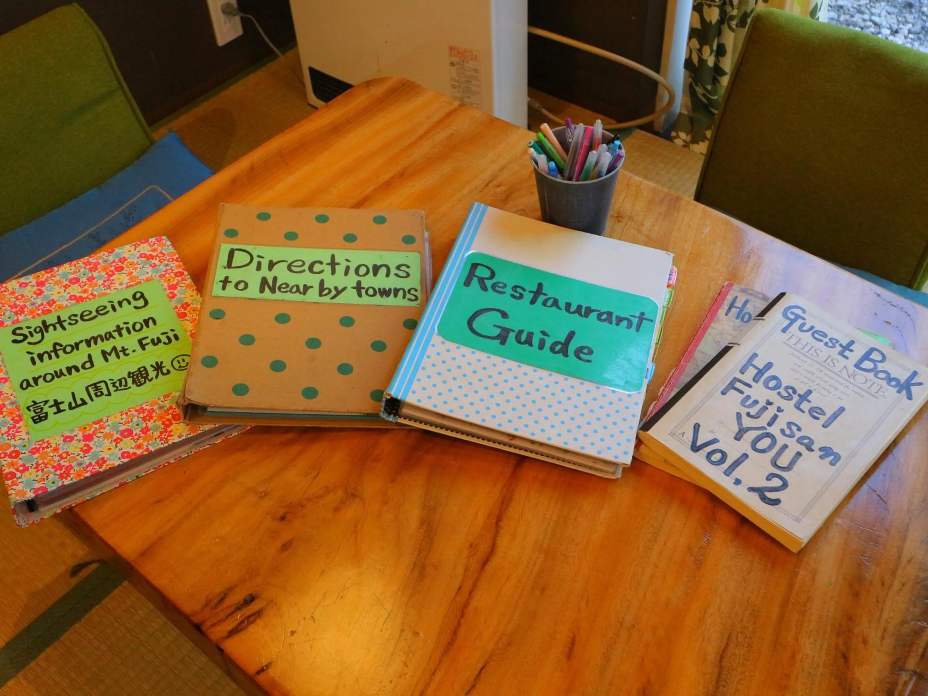 Text overlay in ホステル富士山 結