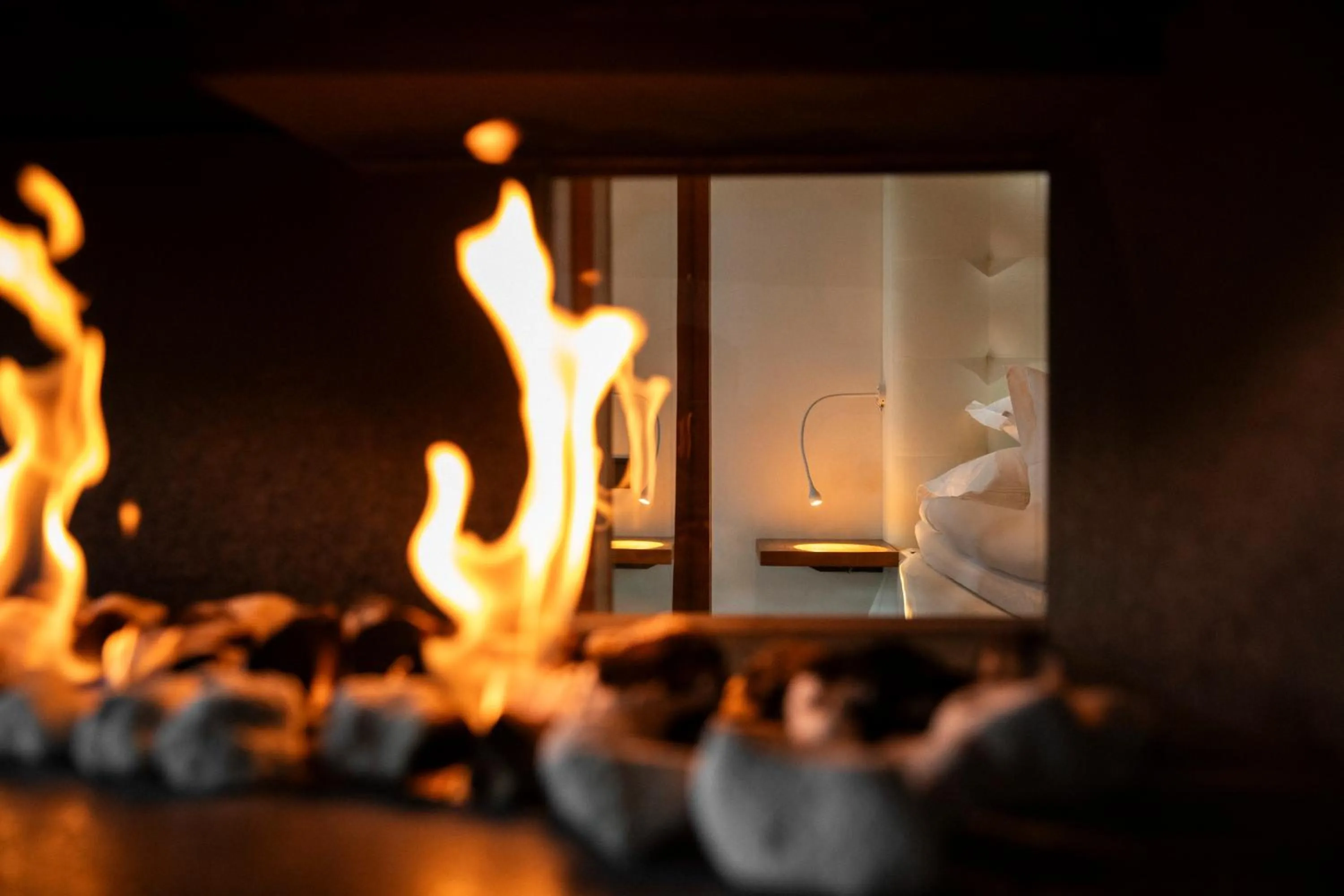 fireplace in Avalon Hotel