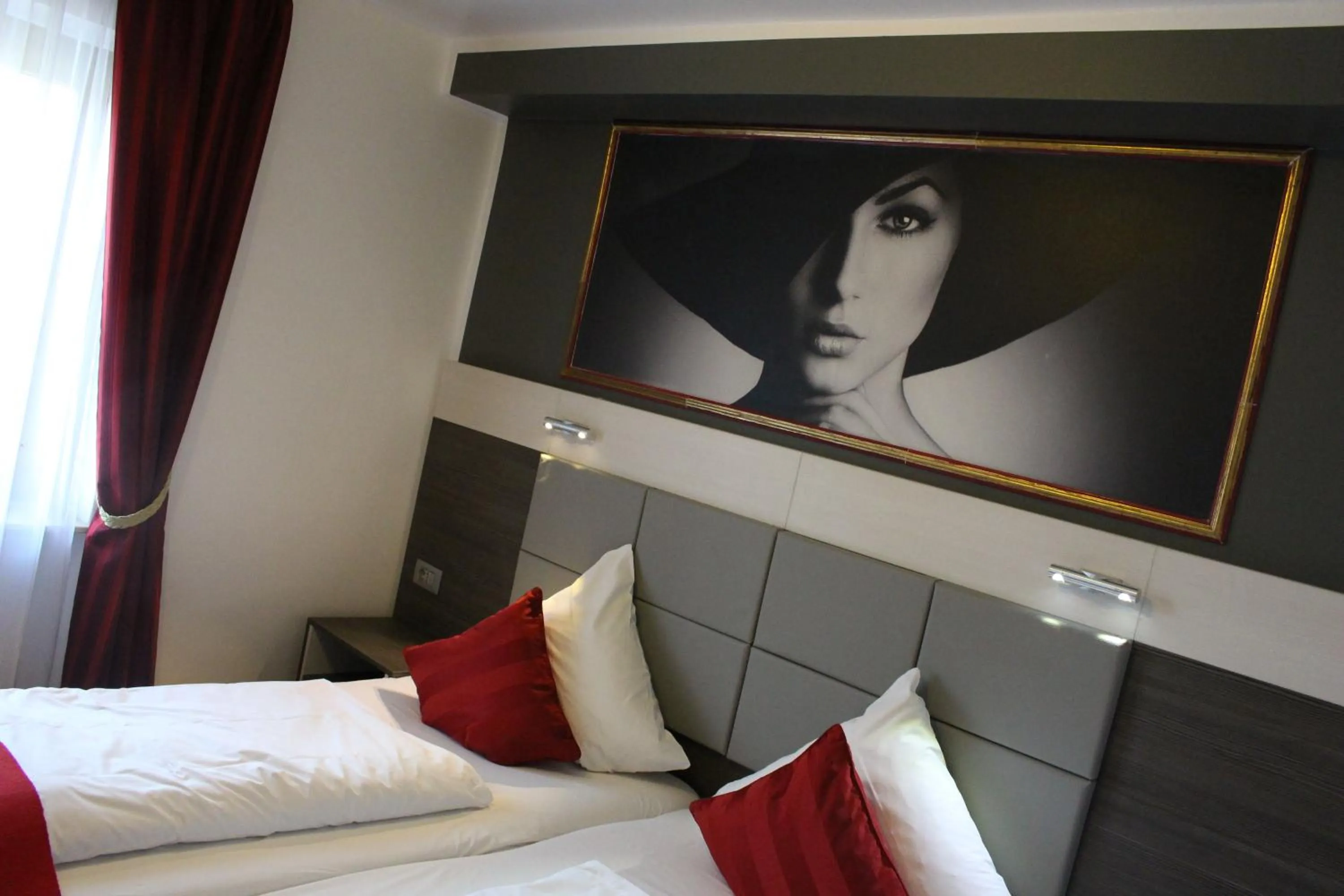 Bed in Rheinhotel Lilie