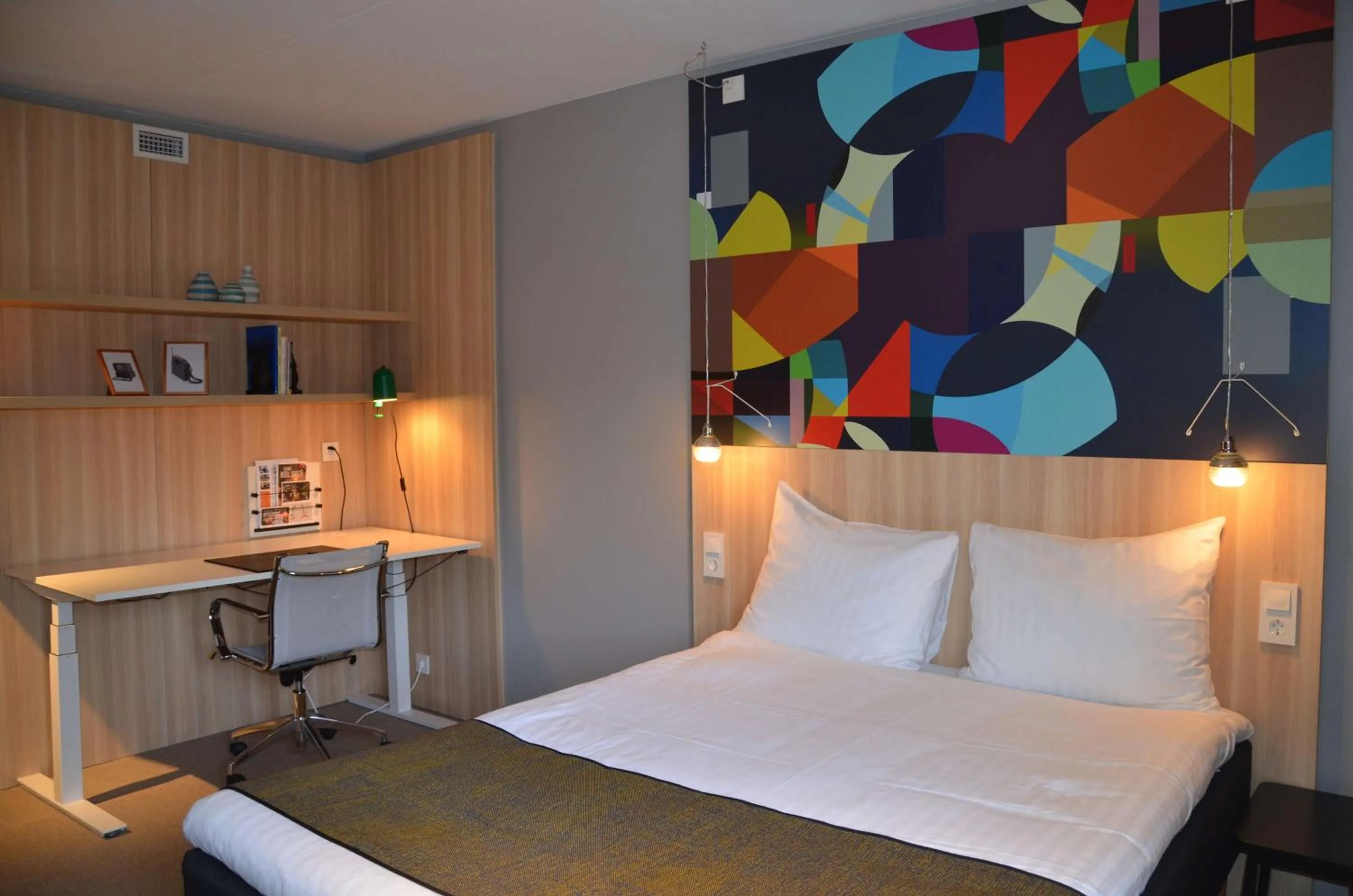 Bedroom, Bed in Scandic Kista