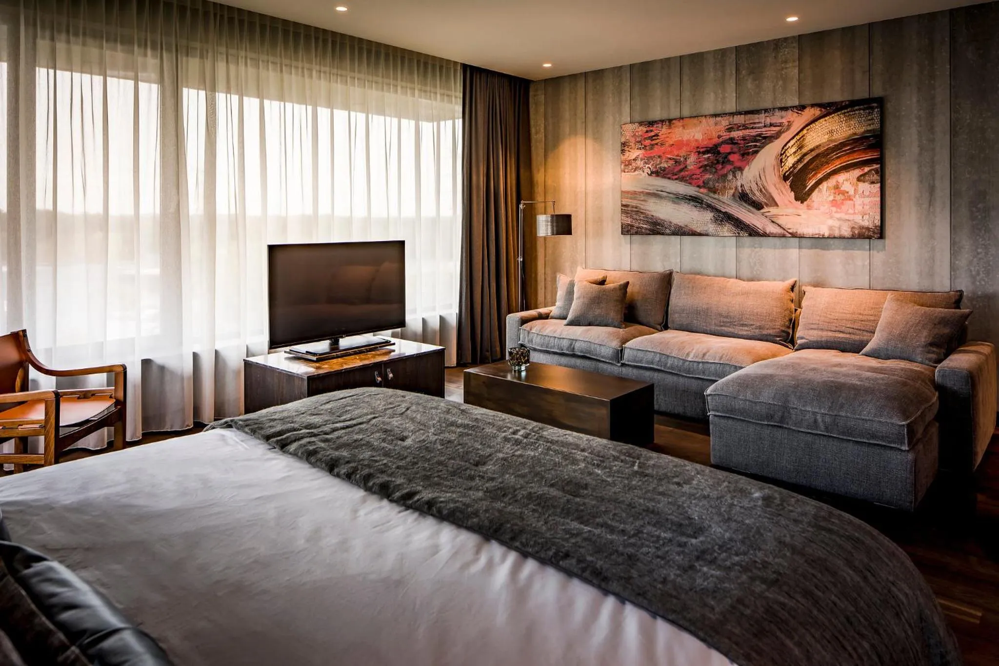 Seating area, Bed in Van der Valk Hotel Enschede