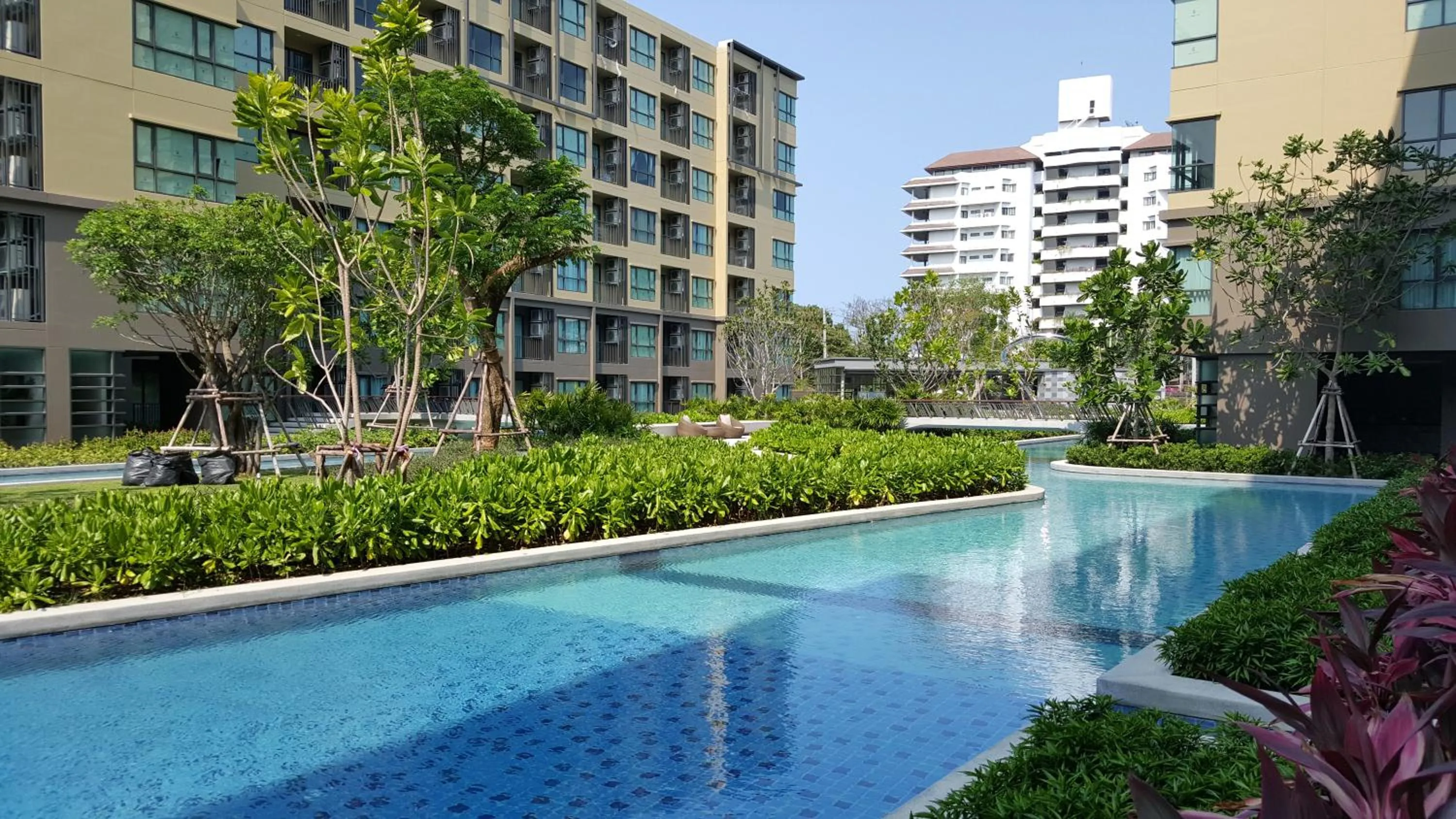 Balcony/Terrace in The Relaxing Room Pool Access at Rain Resort Condominium Cha Am- Hua Hin