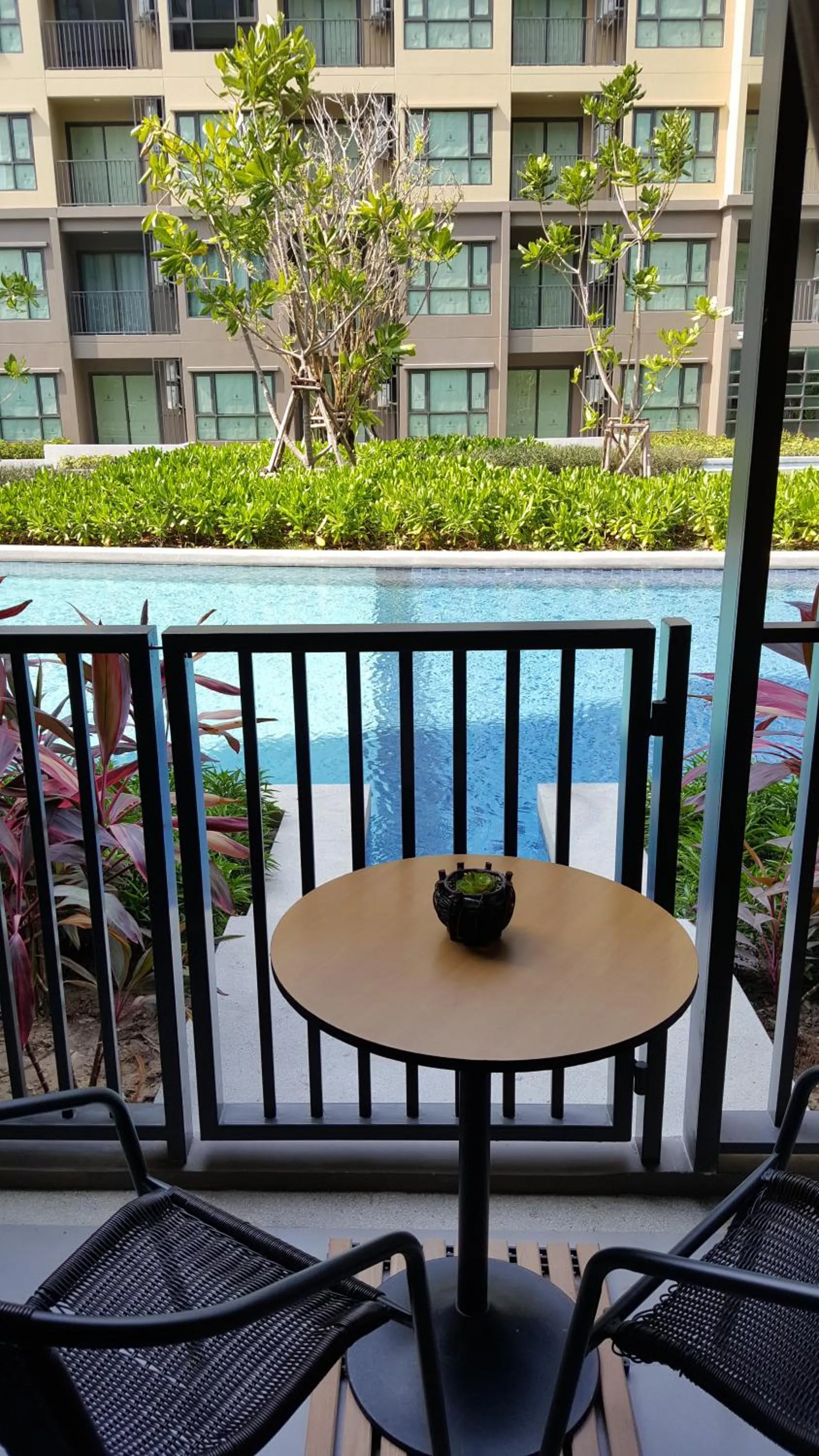 Balcony/Terrace in The Relaxing Room Pool Access at Rain Resort Condominium Cha Am- Hua Hin
