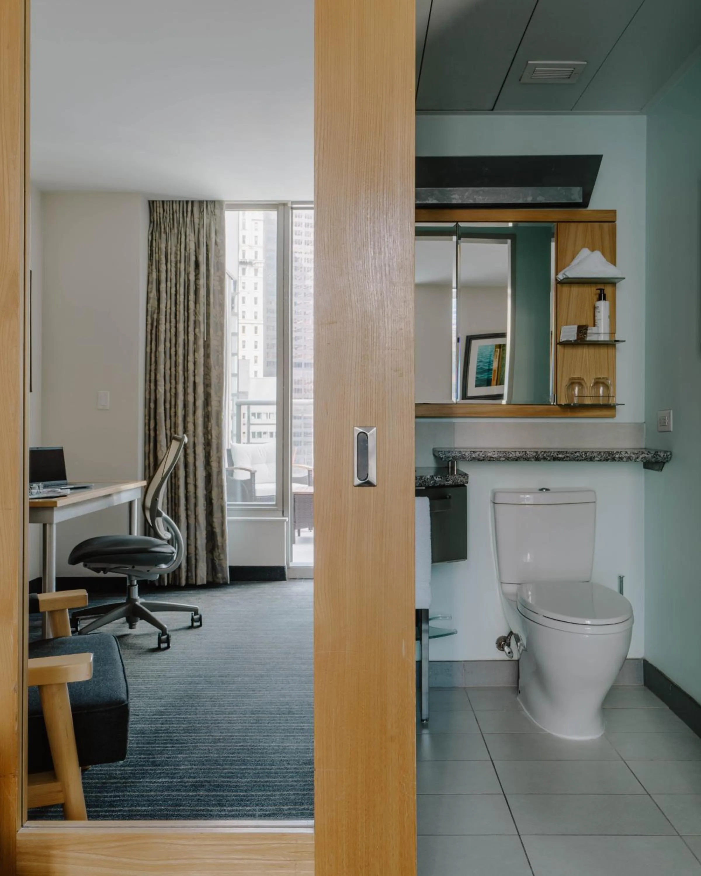 Toilet in Club Quarters Hotel World Trade Center, New York