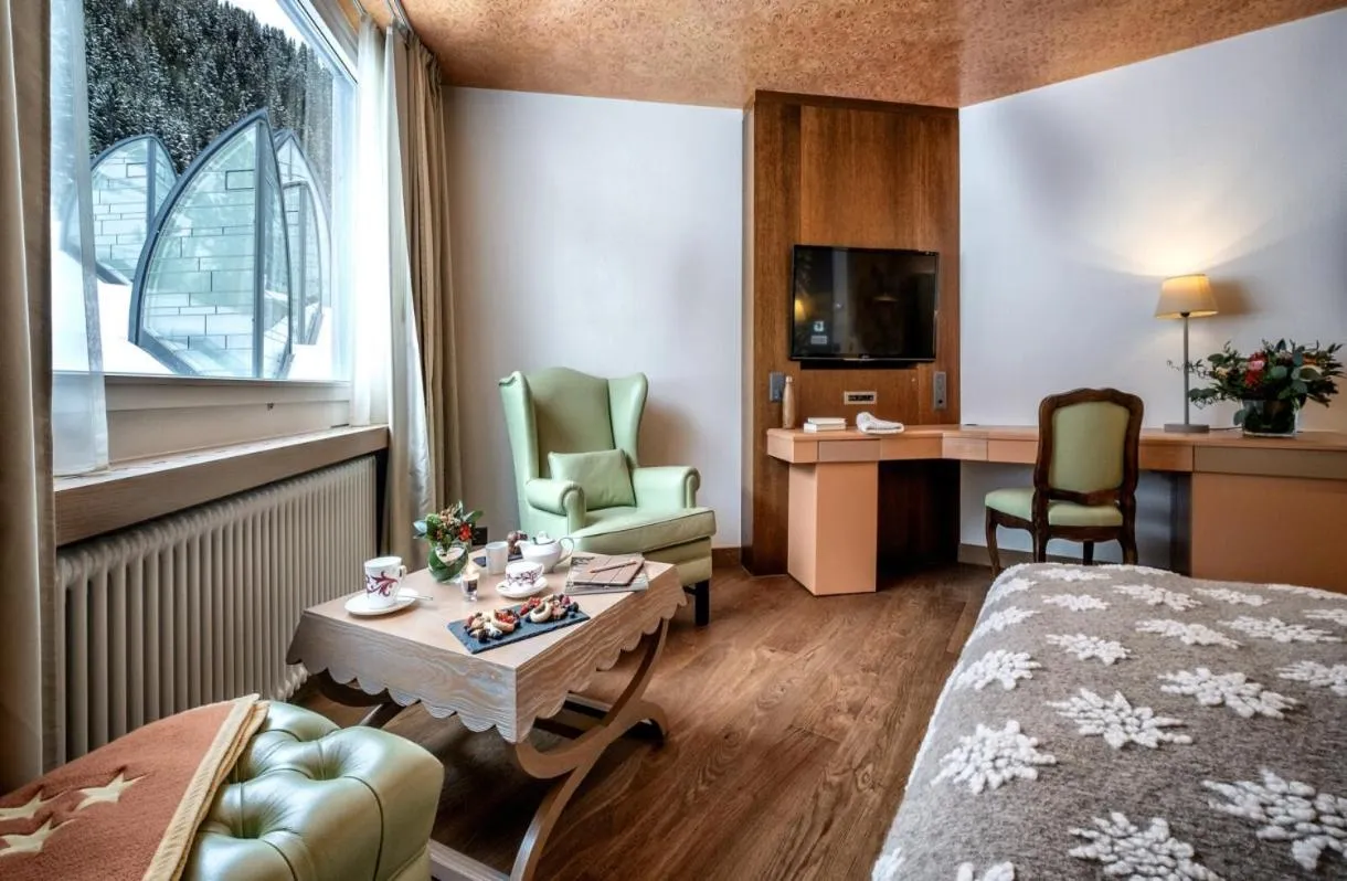 Photo of the whole room, Bed in Tschuggen Grand Hotel - The Leading Hotels of the World