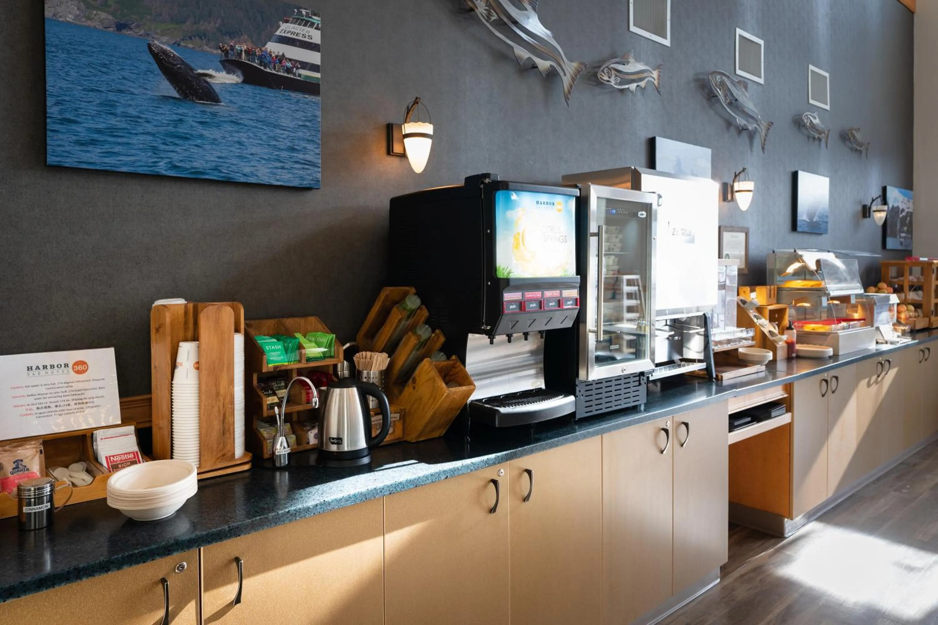 Continental breakfast in Harbor 360 Hotel Seward