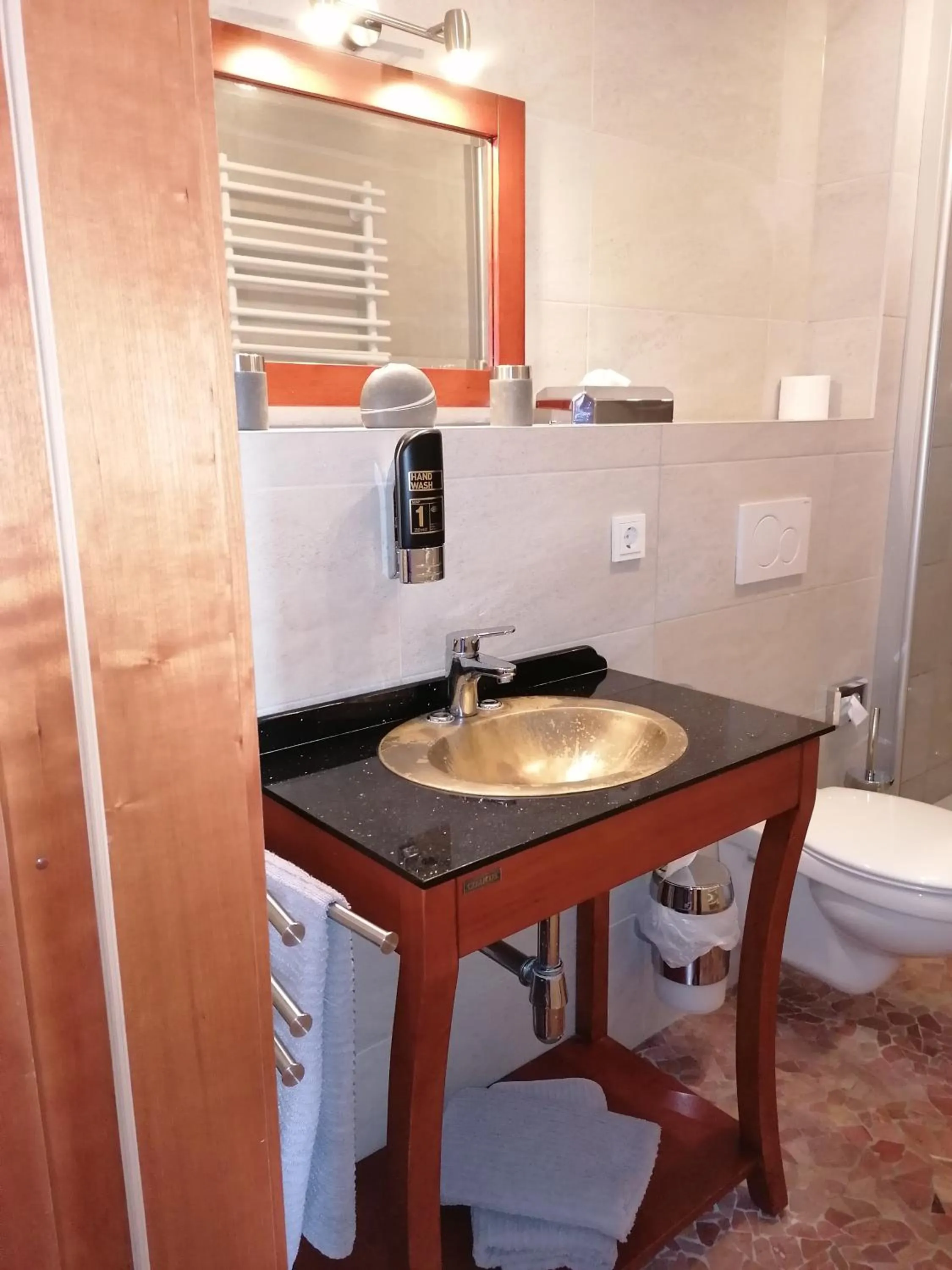 Bathroom in Pension Riverside in Leverkusen Hitdorf am Rhein - Zentral an der A1 und 59