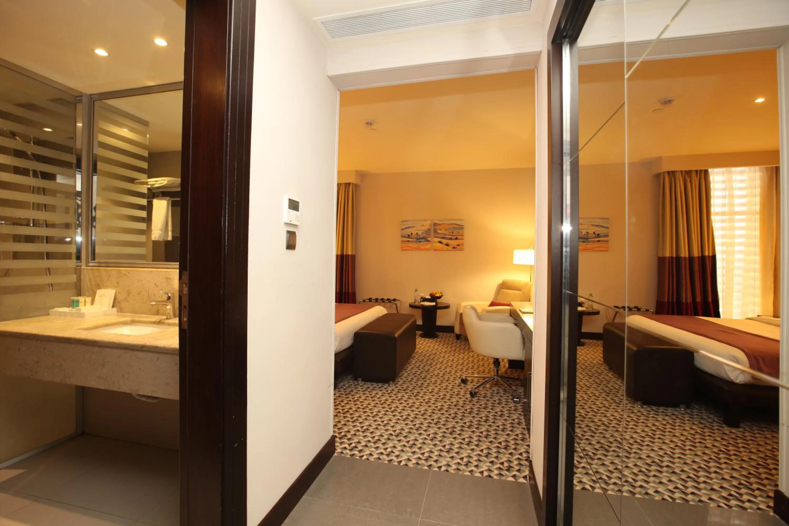 Bed in Golden Tulip Hail