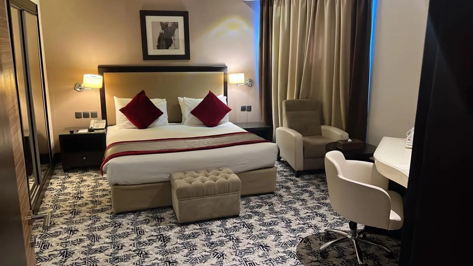 Bed in Golden Tulip Hail