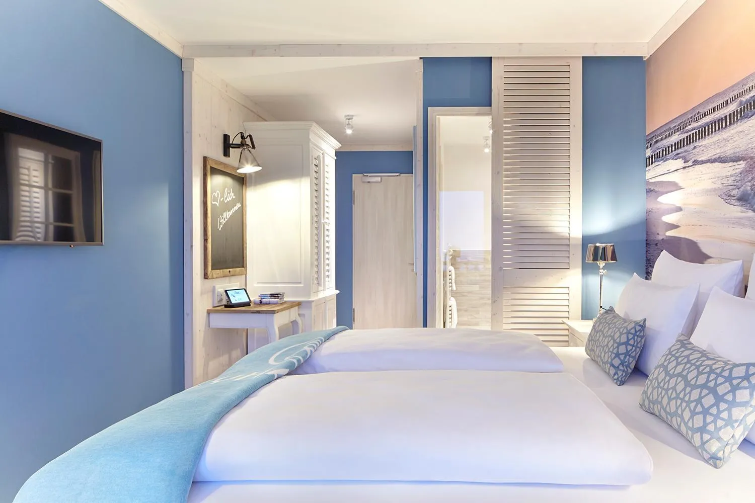 Bed in Beach Motel Heiligenhafen