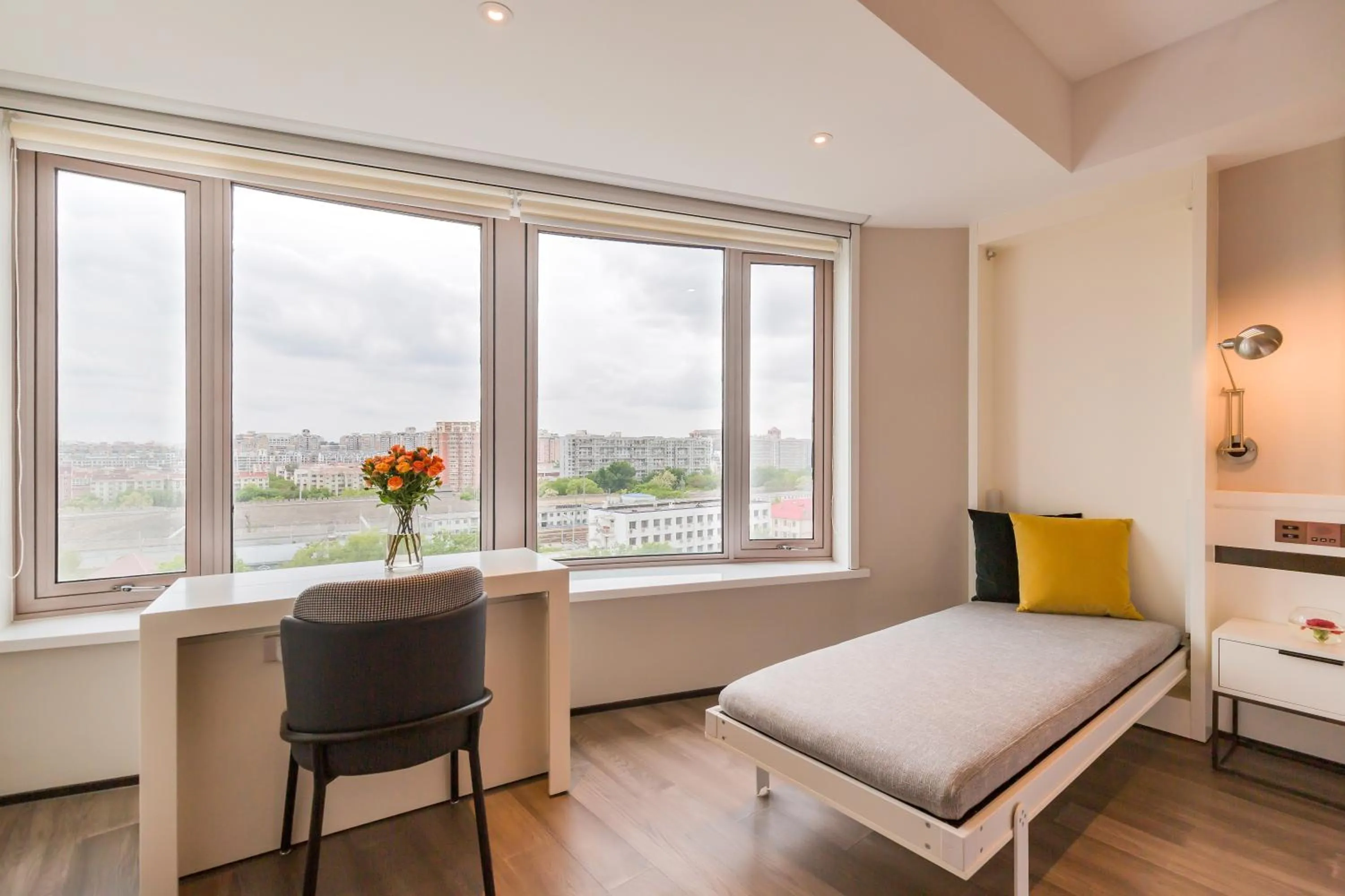 View (from property/room), Bed in Beijing Pudi Hotel